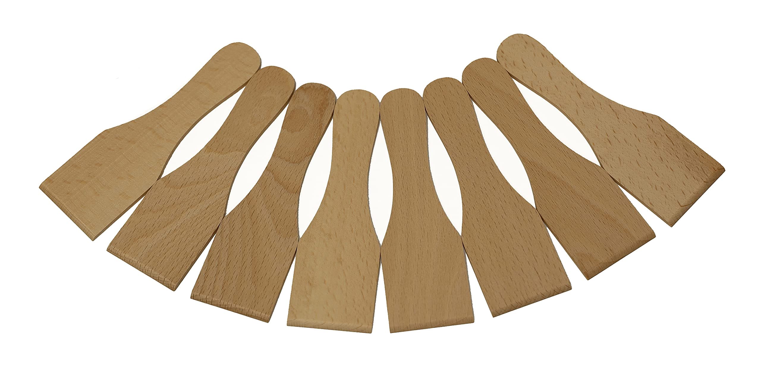 Wooden Raclette Spatula Set of 8 – Smooth Beechwood Scrapers Safe for Non‑stick Pans, Ideal for Raclette, Fondue & Baking