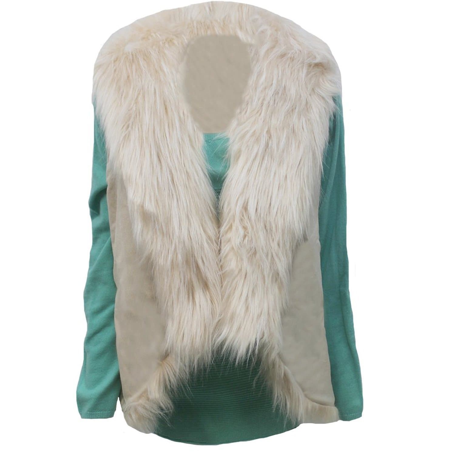 Simply Vera Vera Wang Faux-Fur Collared Vest Size S/M