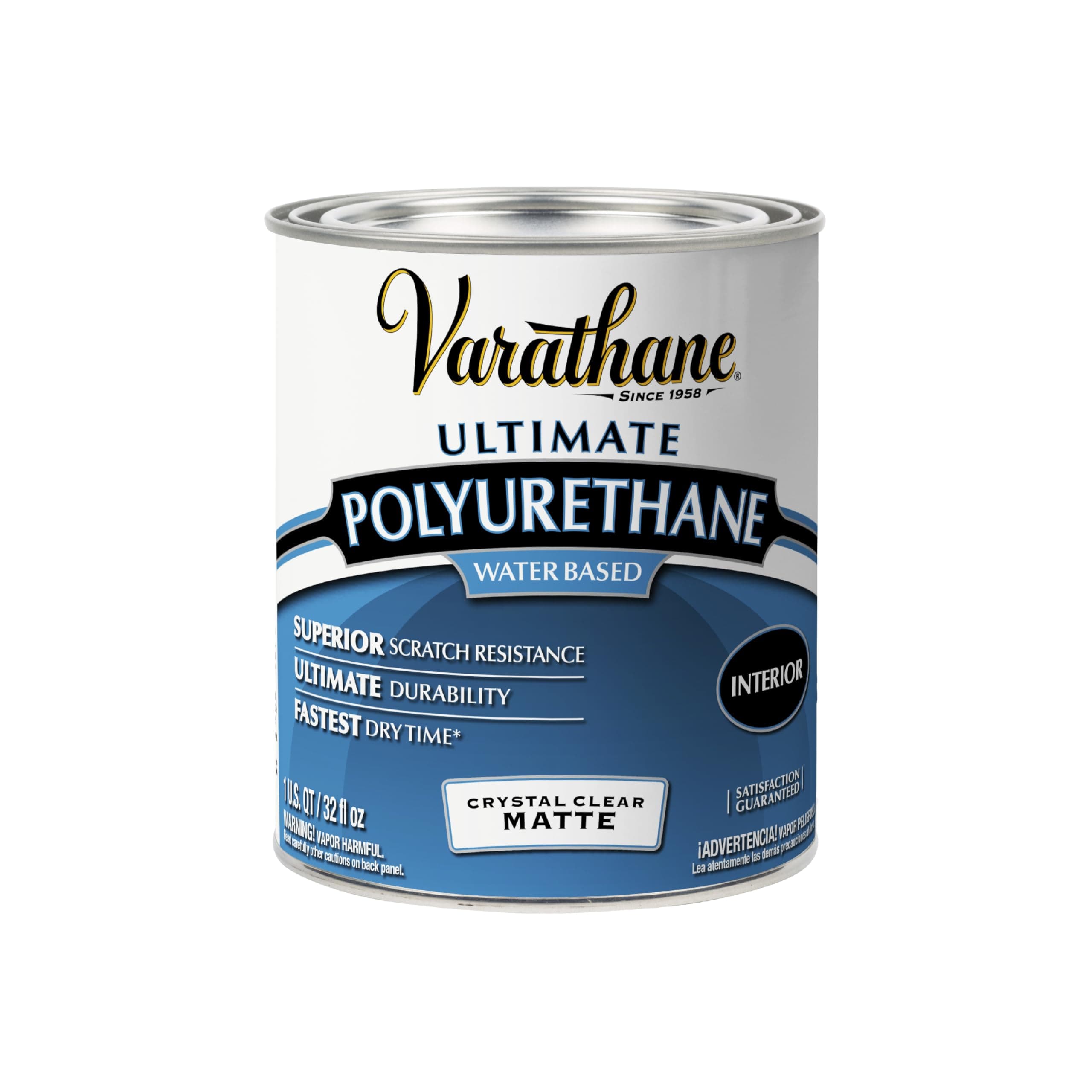 Varathane 262074 Ultimate Water-Based Polyurethane, 32 fl. oz, Matte
