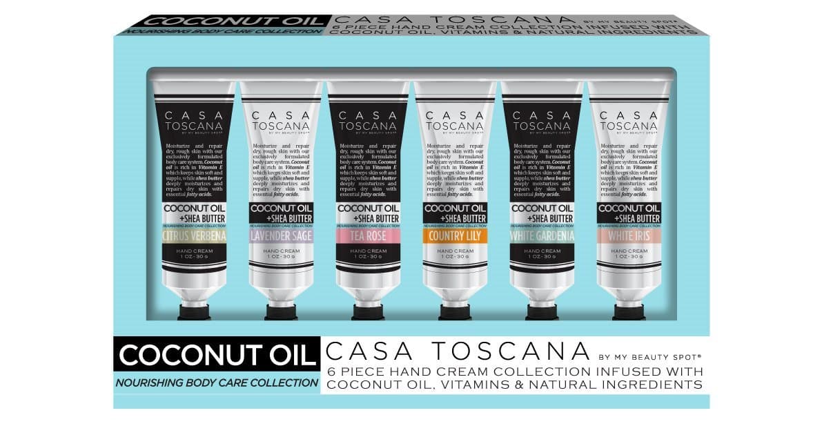 Luxury Body Care Collection Set Packed in a Beautiful Gift Set (6 PK Hand Cream Blue)