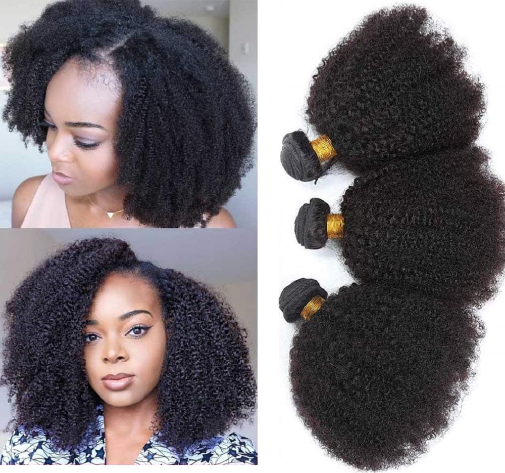 Allnice Mongolian Afro Kinky Curly Human Hair 3 Bundles 100% Unprocessed Brazilian Hair Weave Weft Afro Kinky Curly Human Virgin Hair Natural Color ( 8 8 8inch)