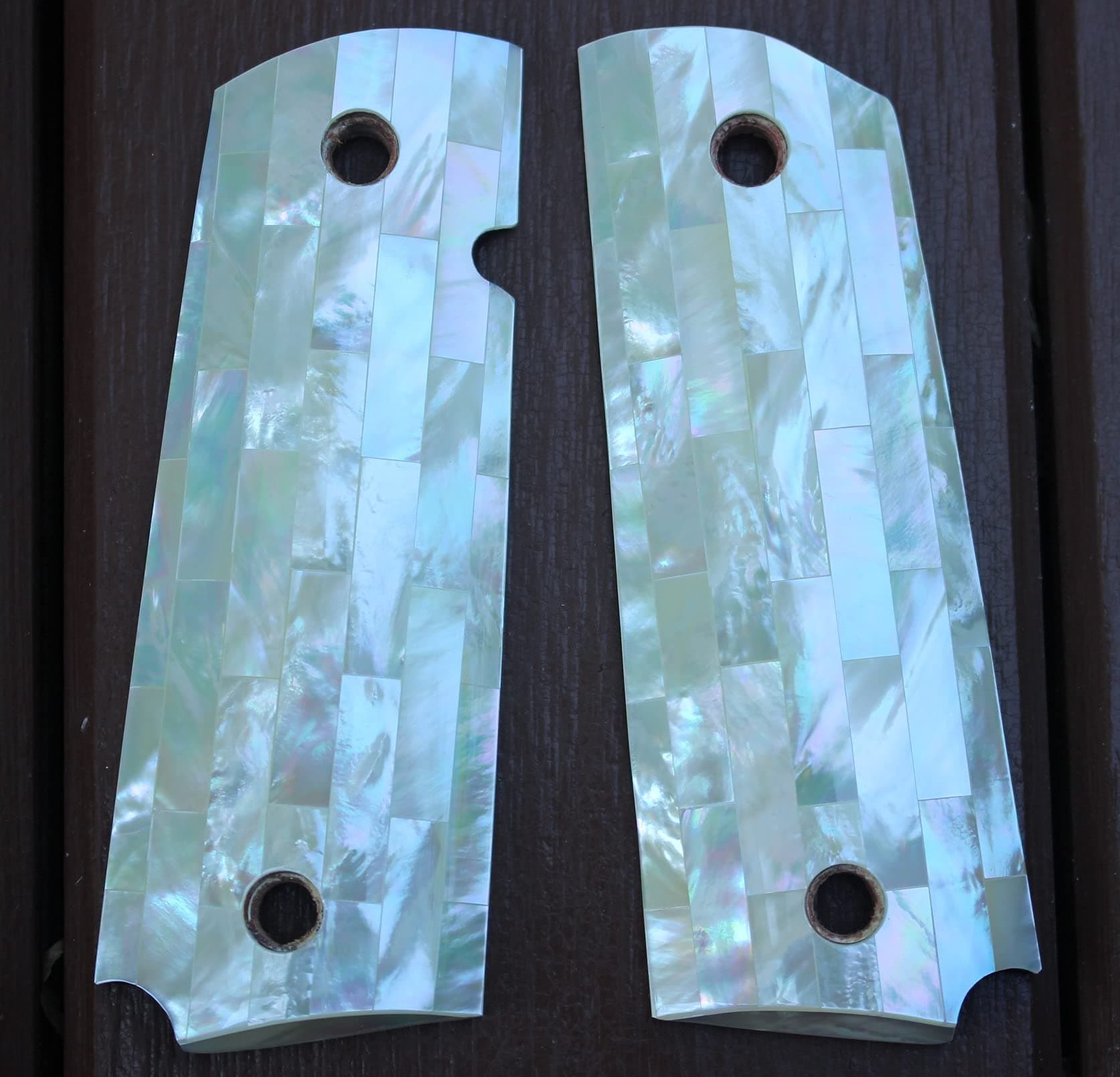 Real Genuine Pearl Grips for 1911 Standard Full Size Model Fit Colt 1911 Government & Clones, Ruger, Taurus, S&W Commander