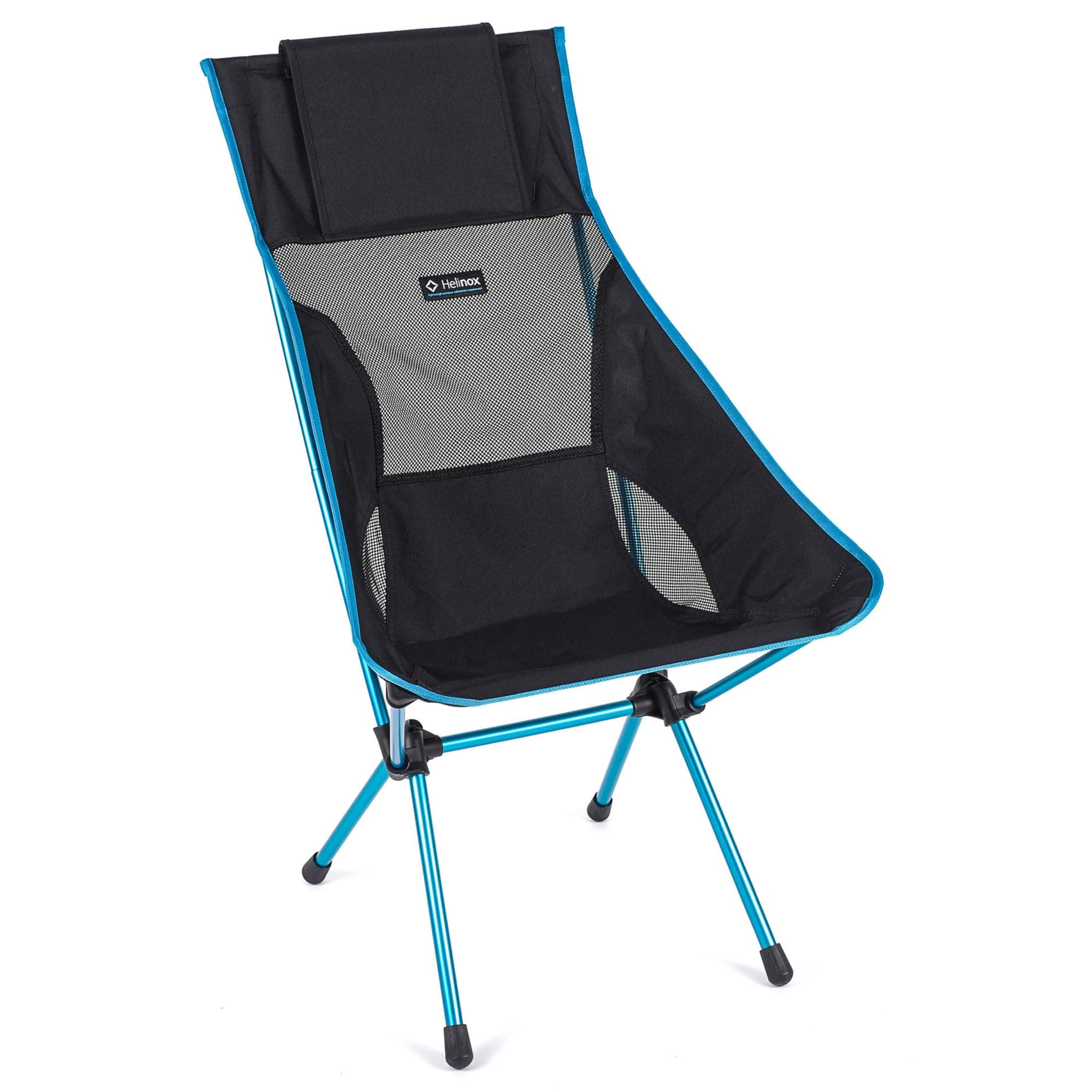 Sunset Chair, Lightweight High-Back Collapsible Camping Chair, Black, 1.56kg, with Side Pockets