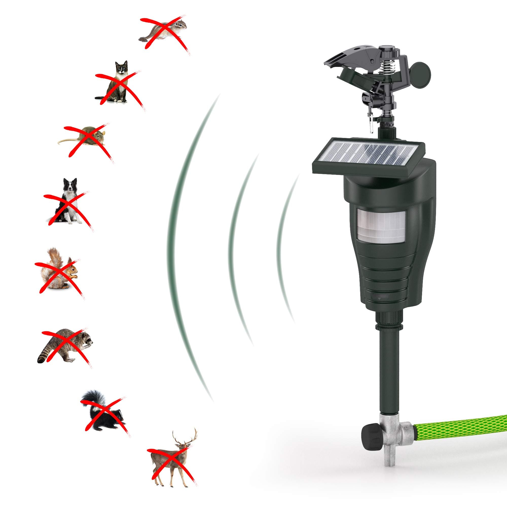 Cobra Animal Repeller | Outdoor Solar-Powered Motion-Activated Water Blaster with Powerful Jet Spray for Yard, Lawn & Garden | Scare Away Deer, Rabbits, Squirrels, Birds & Other Animals & Pests