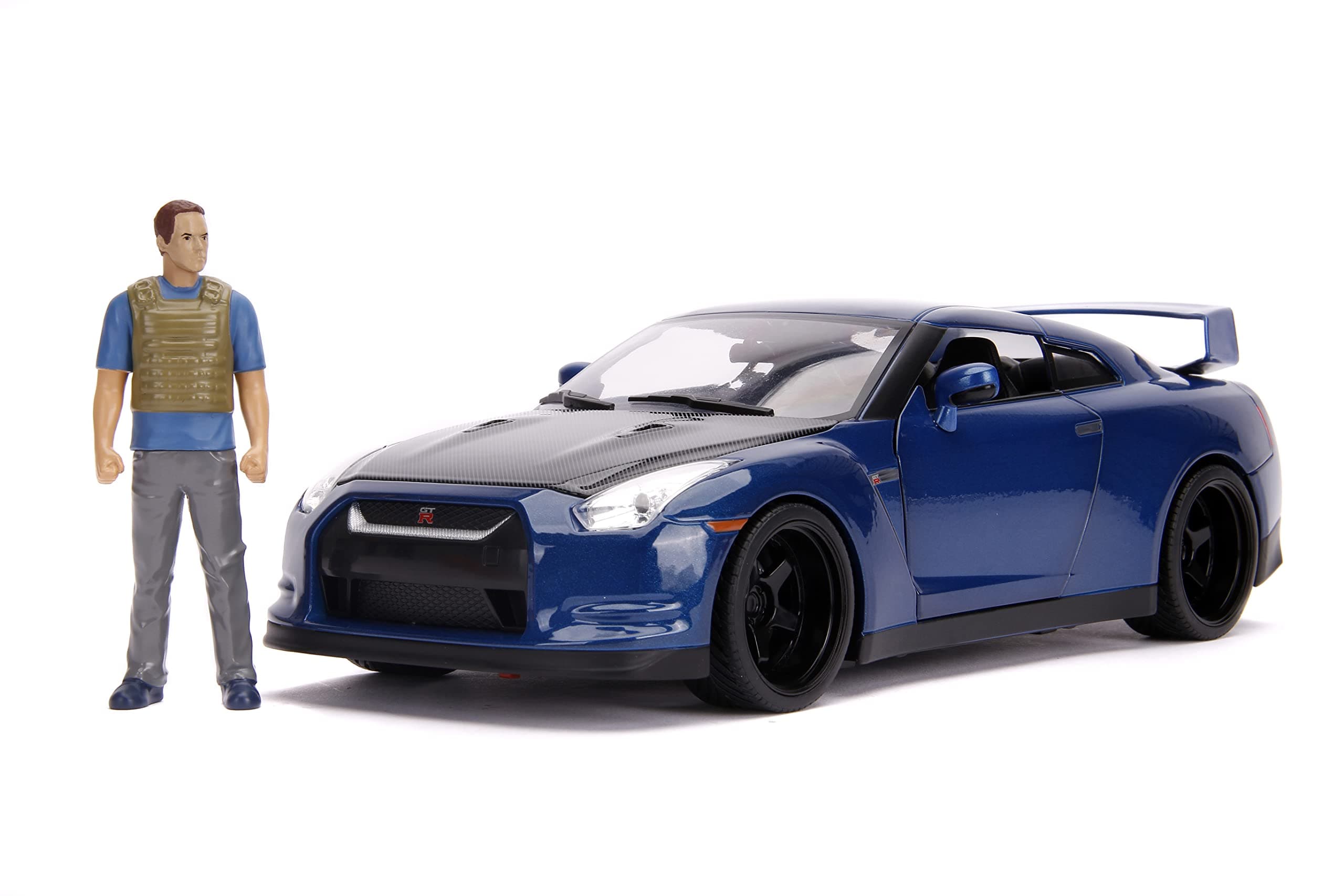 Jada Fast & Furious 1:18 Nissan GT-R R35 & 3" Brian Figure, Toys for Kids and Adults