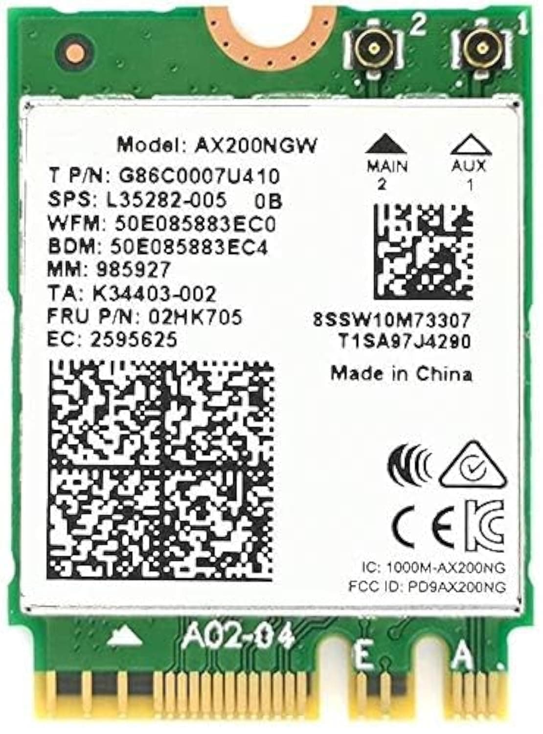 WiFi Card AX200 AX200NGW,9260 AC 9260NGW Upgrade Network Card Wi-Fi 6 WiFi Module 2 x 2 MU-MIMO Wireless Card with BT 5.0 Support Windows 10 64bit Gigabit M.2/NGFF