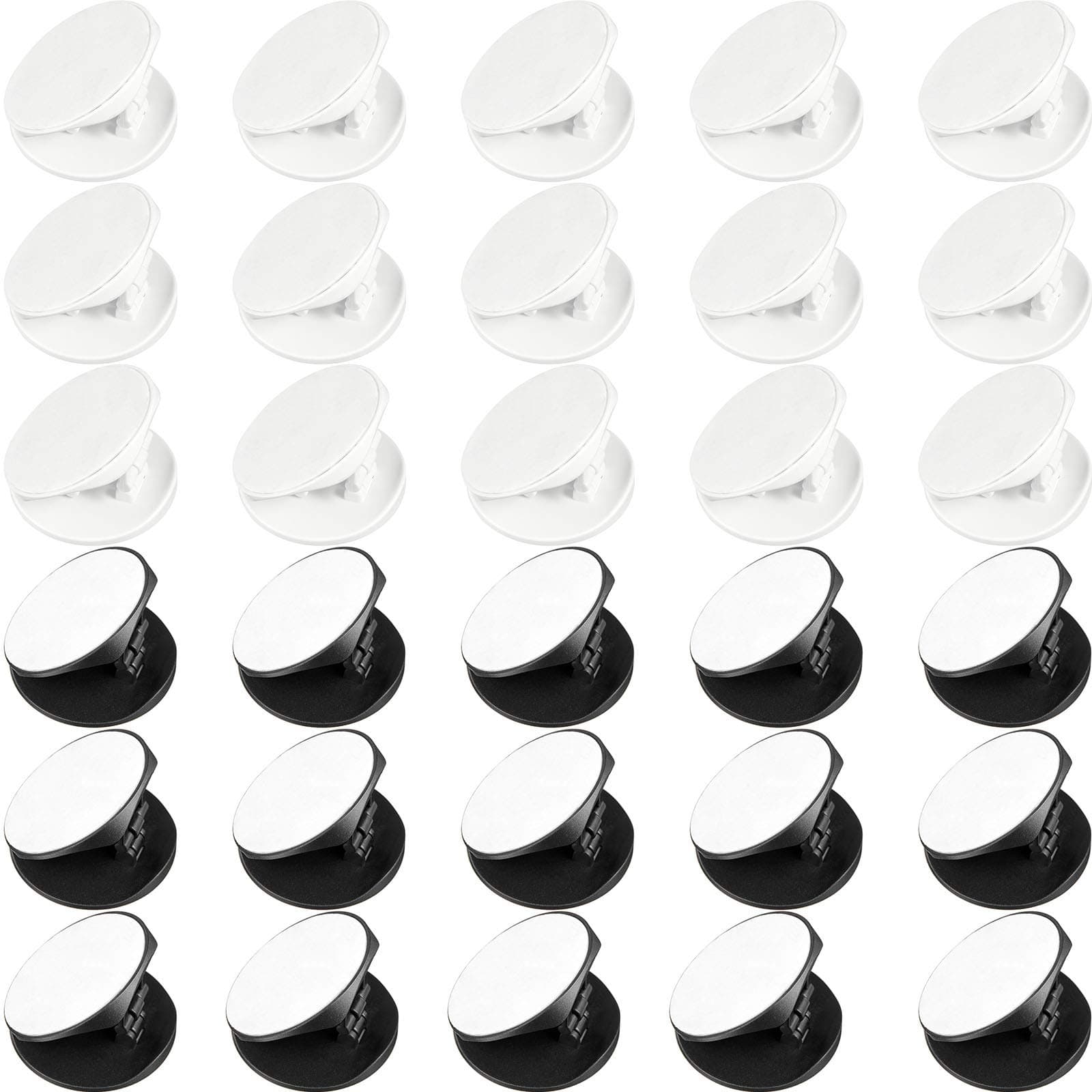 Weewooday 30 Phone Grip Holder with Double-Sided Sticker Phone Finger Expanding Stand Holder for Almost Cases(Black, White)