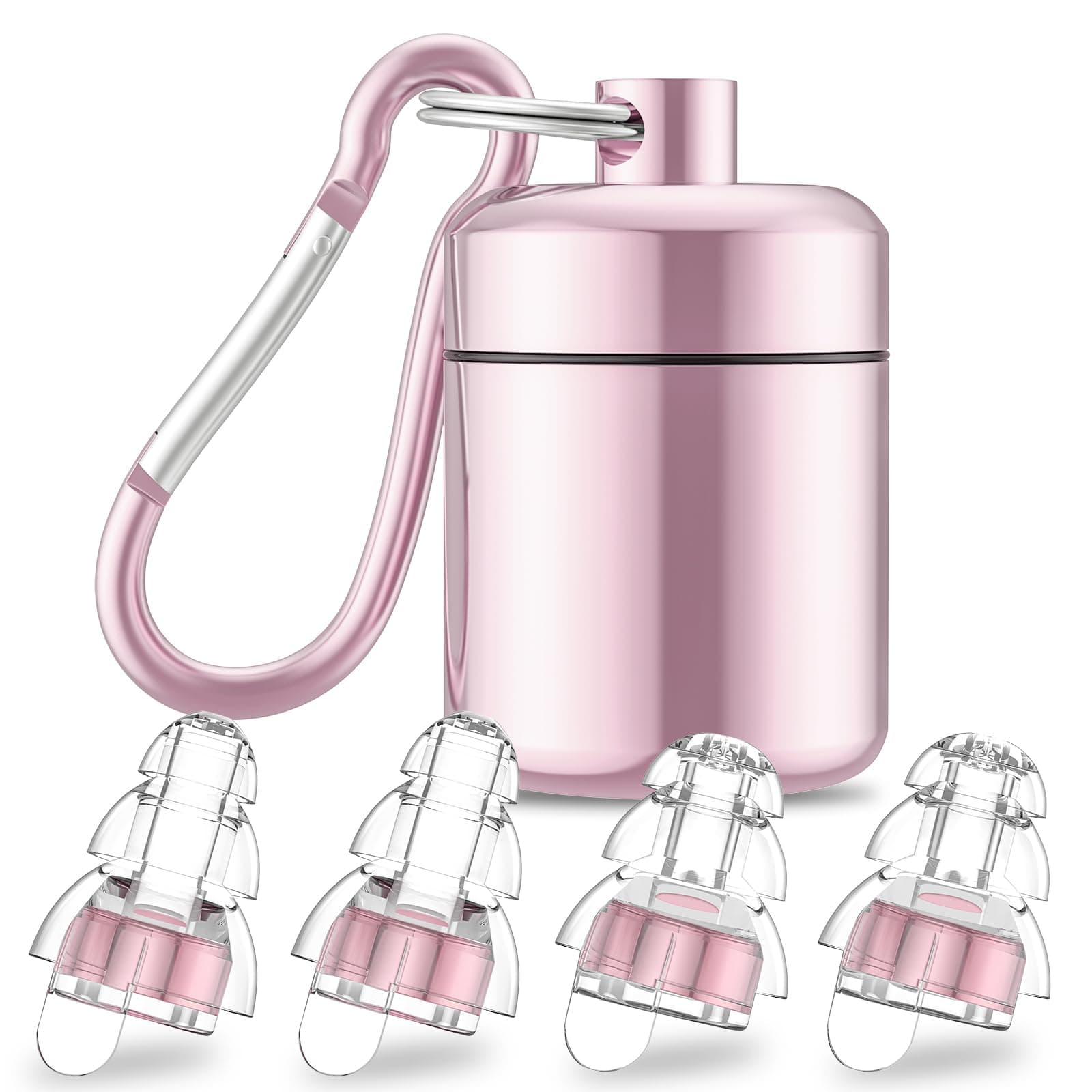 High Fidelity Concert Earplugs for Concerts Musicians,Earplugs for noise reduction,24db Advanced Filter Technology Ear Protection for Music Festivals,DJ's, Nightclub, Drummers - 2 Pairs (Pink)