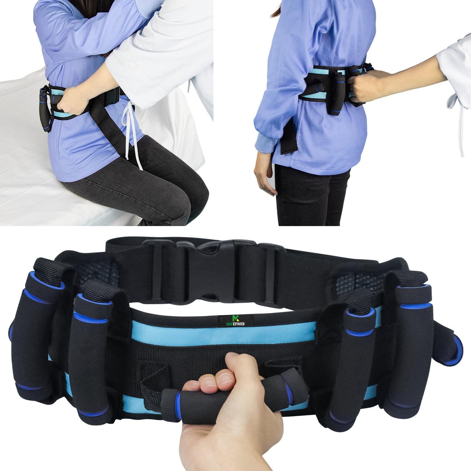Gait Belt Transfer Belt with 7 Handles, Quick Release Buckle Lifting Belt for Seniors Medical Nursing Safety Assist for Elderly, Disabled, Bariatric, Physical Therapy
