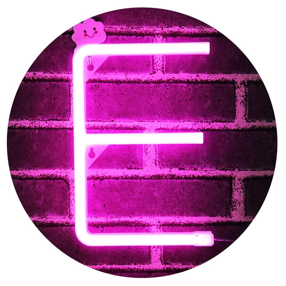 LED Neon Letters Light, Marquee Signs Light Up Letters USB Plug in Batteries Operated Night Light Pink Lamp Words Signs for Teen Girls Bedroom Decor-Pink Letter E