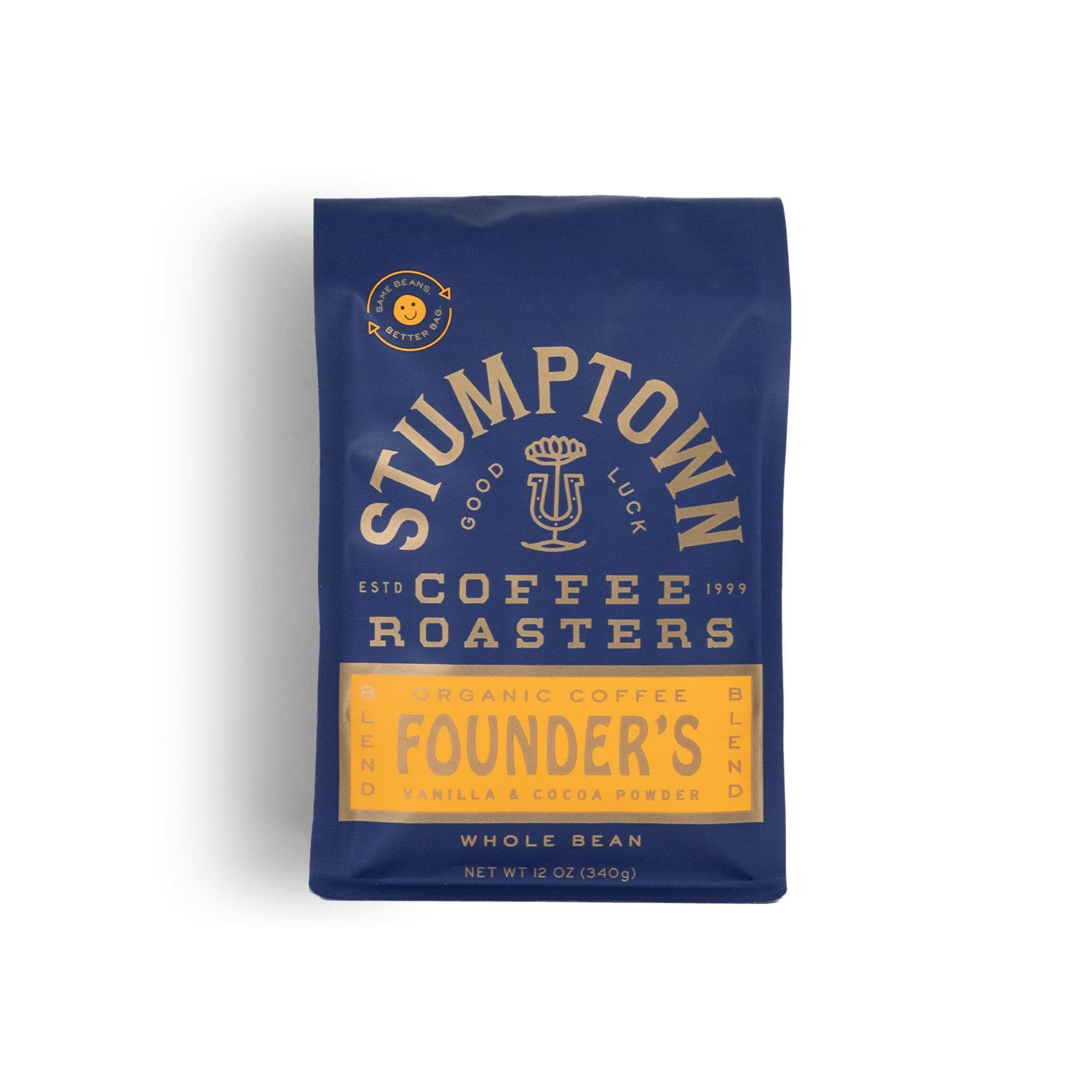 Stumptown Coffee Roasters, Founder's Blend, 100% Arabica Coffee - Organic Whole Bean Coffee, 100% Arabica Coffee - 12 Ounce Bag, Flavor Notes of Vanilla and Cocoa Powder