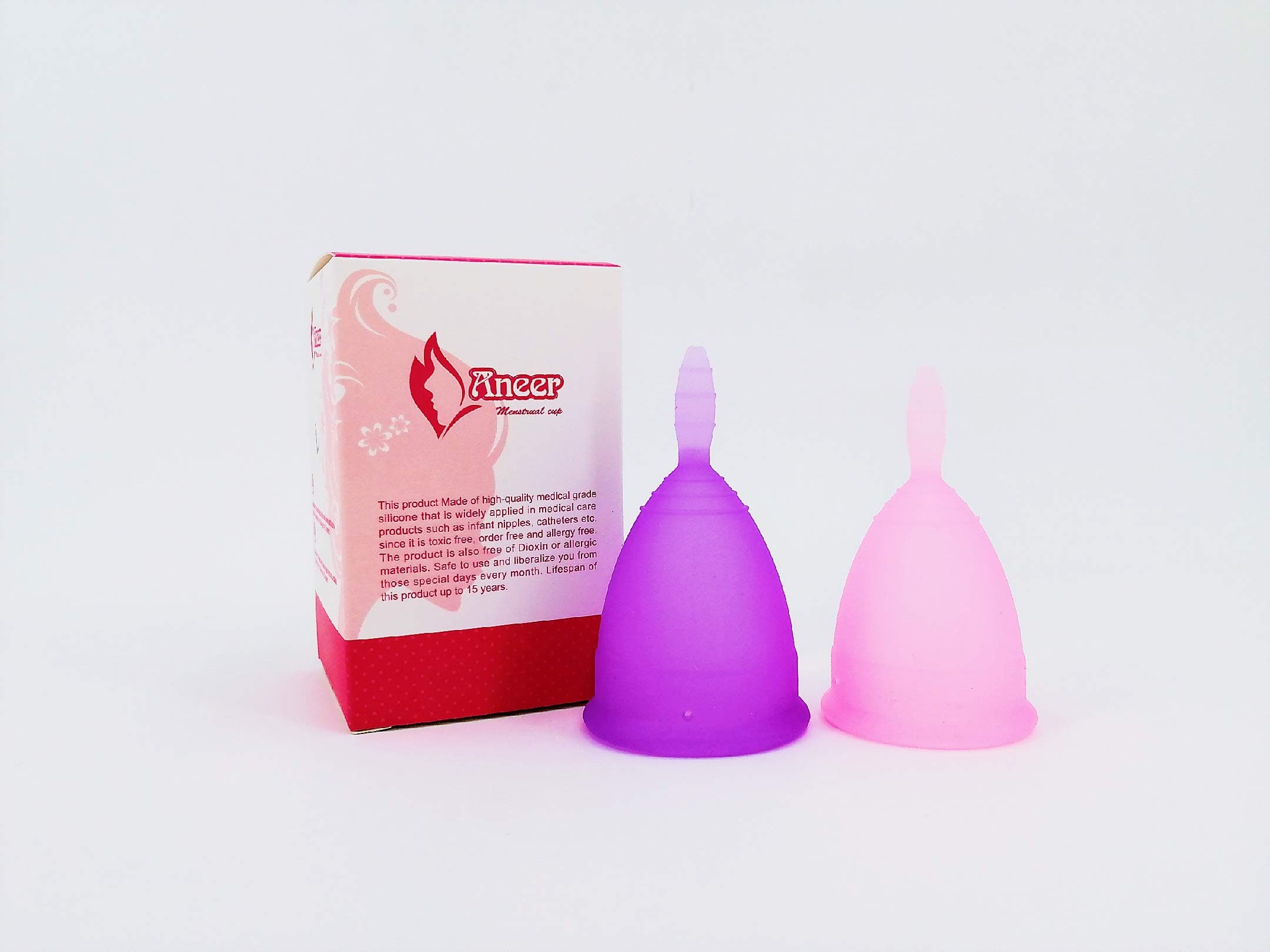 Menstrual Cup Moon Cup Set of 2 Cups, 1 Large 1 Small Period Cup with 2 Carry Bags (Small & Large Set)