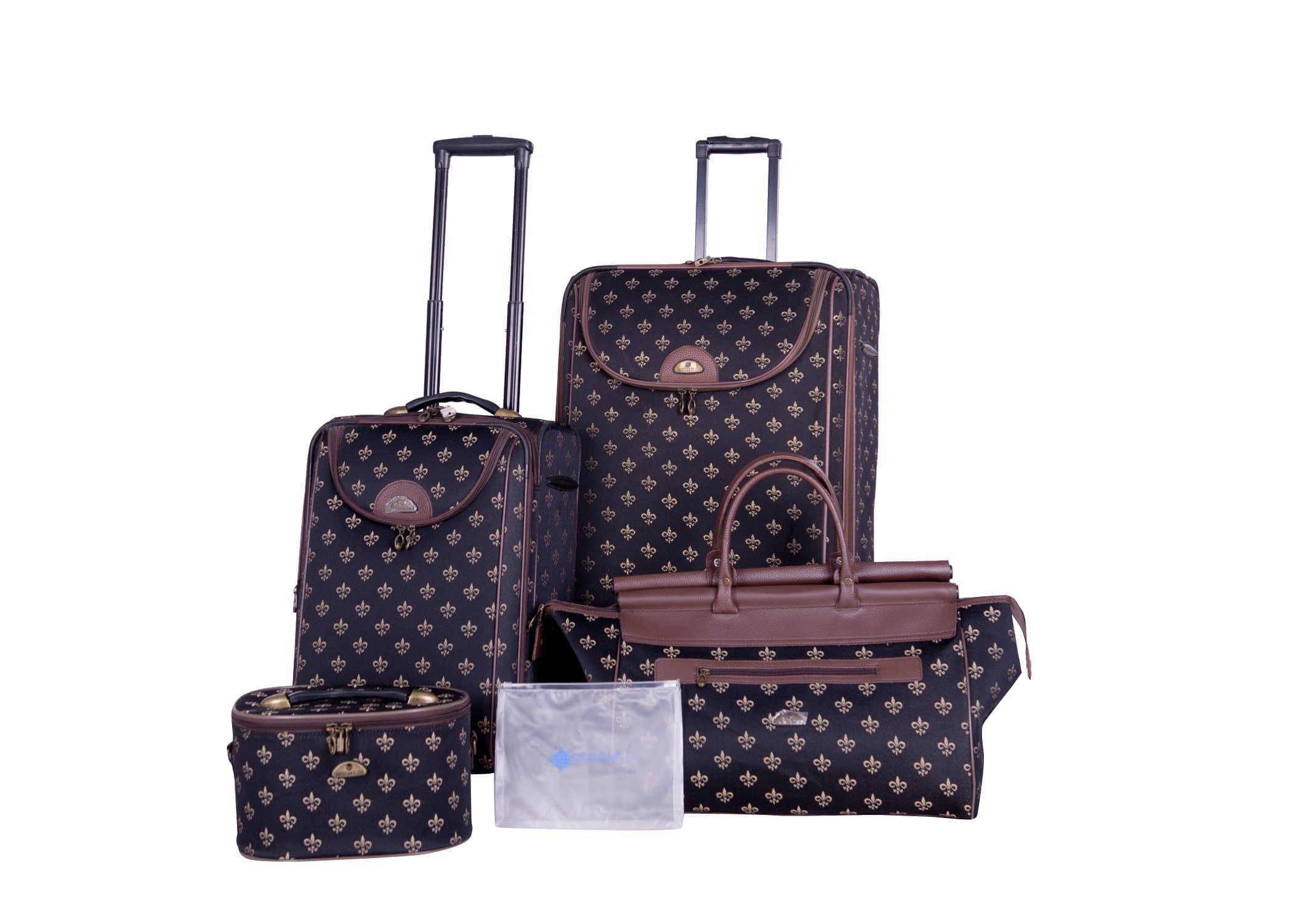 American Flyer Bennington 5-Piece Luggage Set, Black, One Size