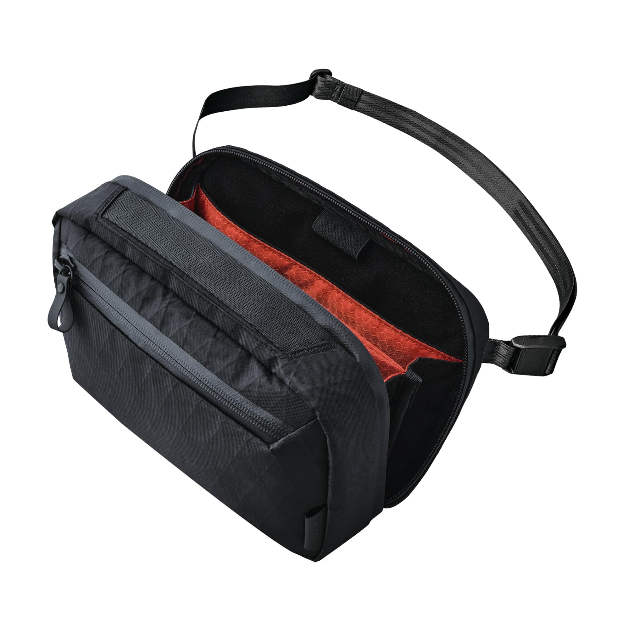 Elements Tech Case Max - Keeps You Clutter-Free - Transforms into Sling Bag - Strap Included - Fits iPad Mini 6 and Foldable Headphones - Weatherproof X-Pac VX21 Fabric, Black