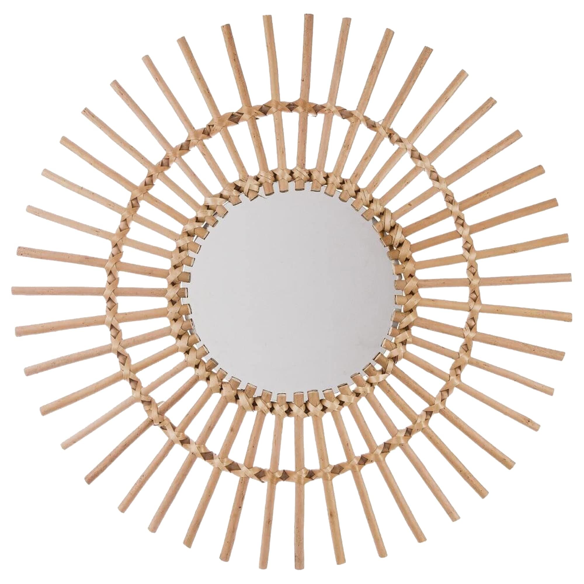 Sun rattan mirror D58
