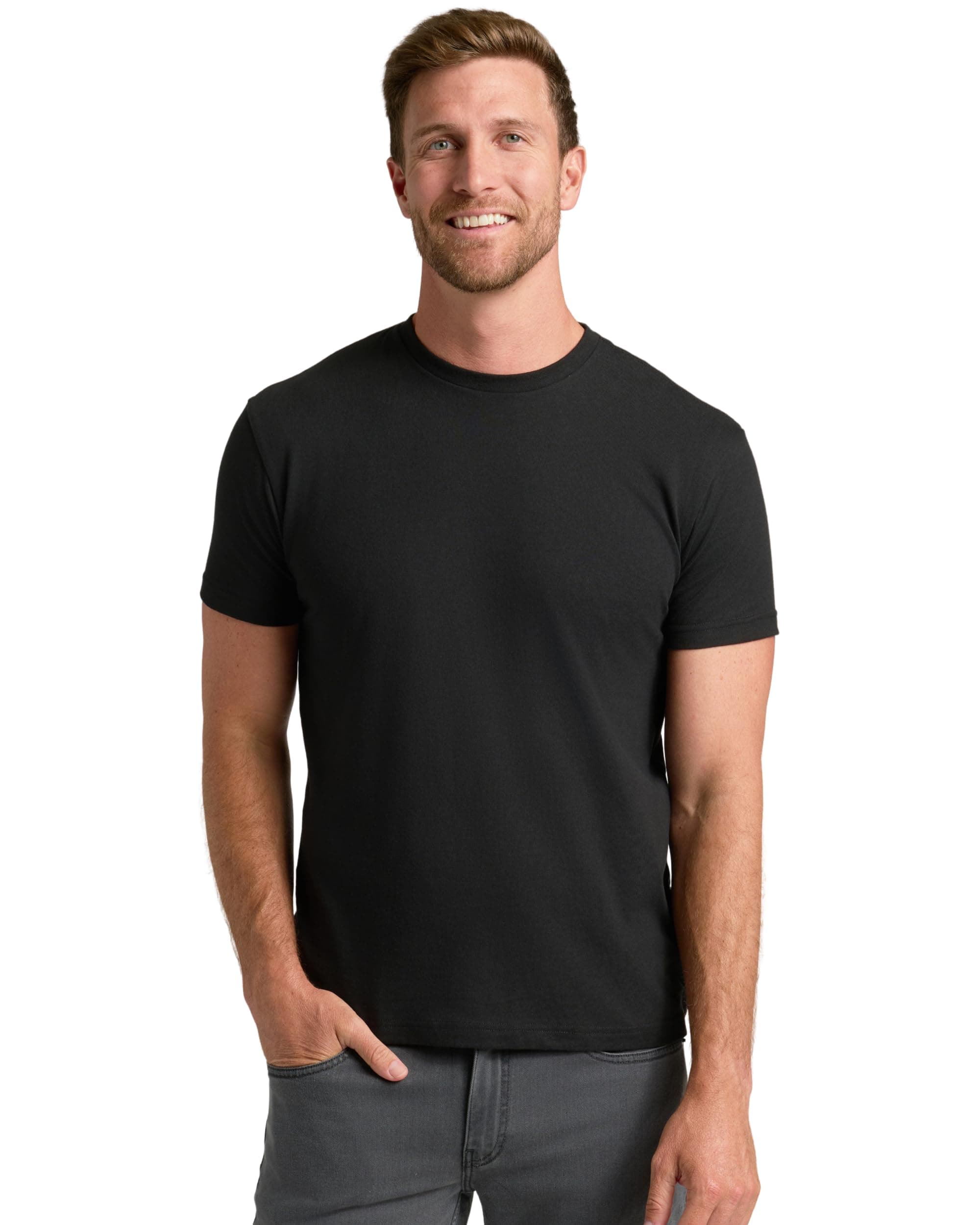 True Classic Mens T-Shirts - Short Sleeve Crew Neck Plain Novelty T Shirt for Men, Pack of 1, Black, S