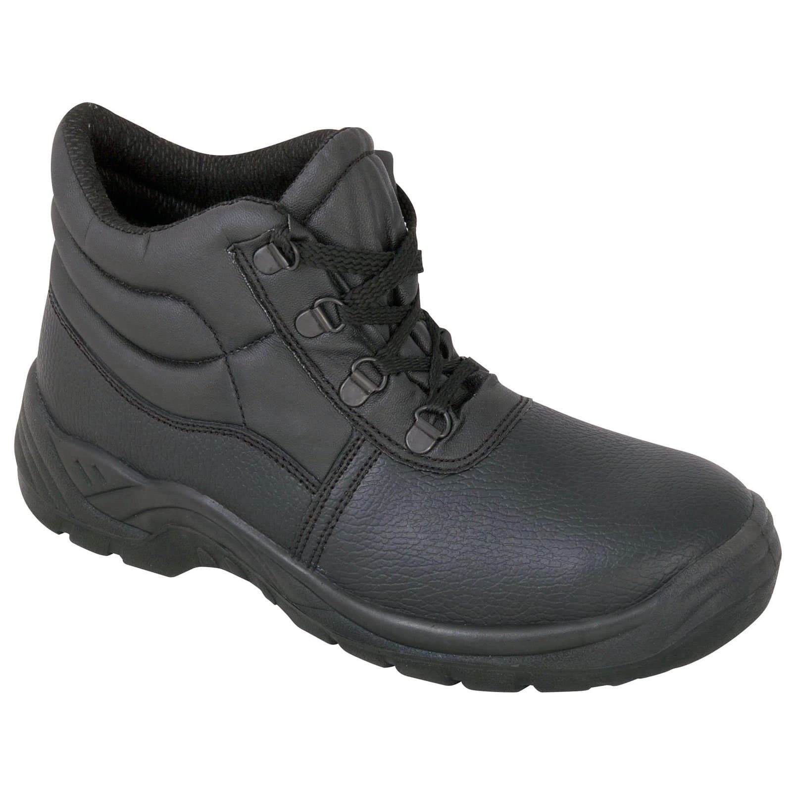 Safety Chukka Work Boots with Steel Toe Cap and Midsole Protection, Black
