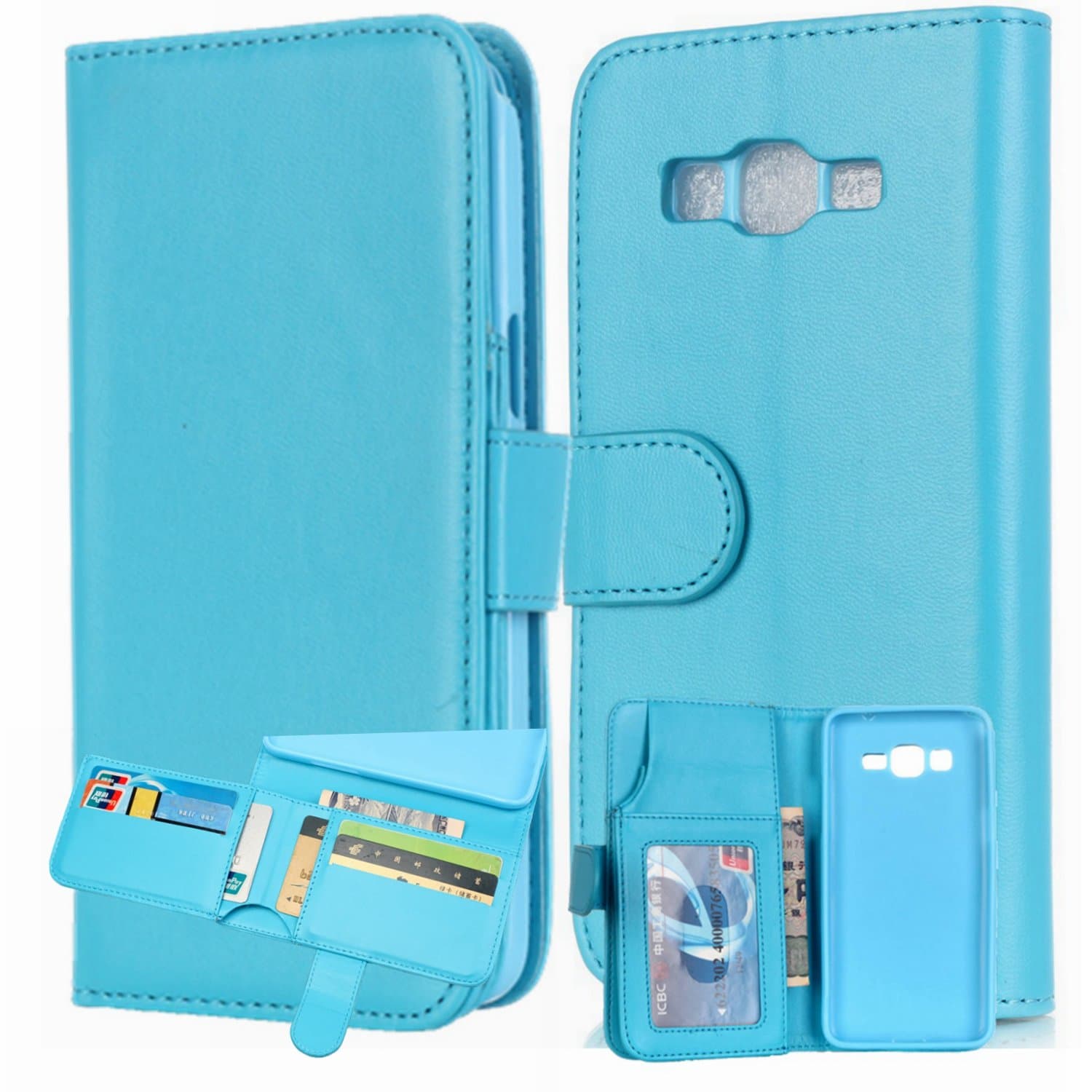 G530 Case,Case for Galaxy Grand Prime/G530 Wallet Case, Stand Case for G530 Case Cover,Flip Case for Samsung Galaxy Grand Prime G530/G530H/G530F/G530 (Blue)