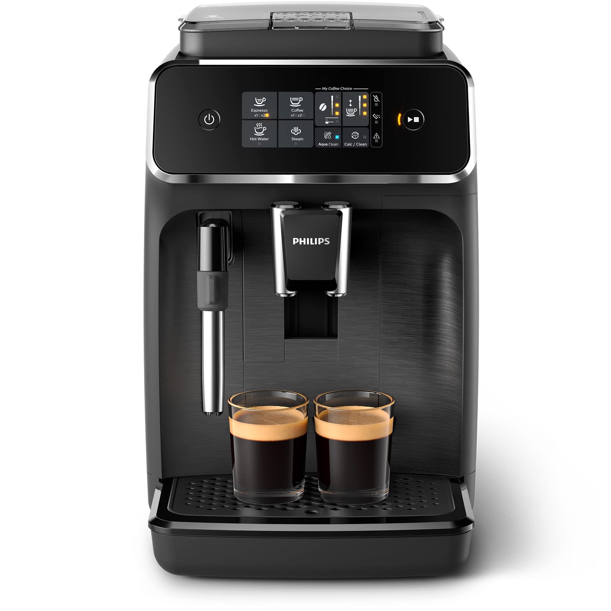 Philips 2200 Series Fully Automatic Espresso Machine - 2 Coffees, Touch Display, Classic Milk Frother, Ceramic Grinder, Matte Black (EP2220/10)