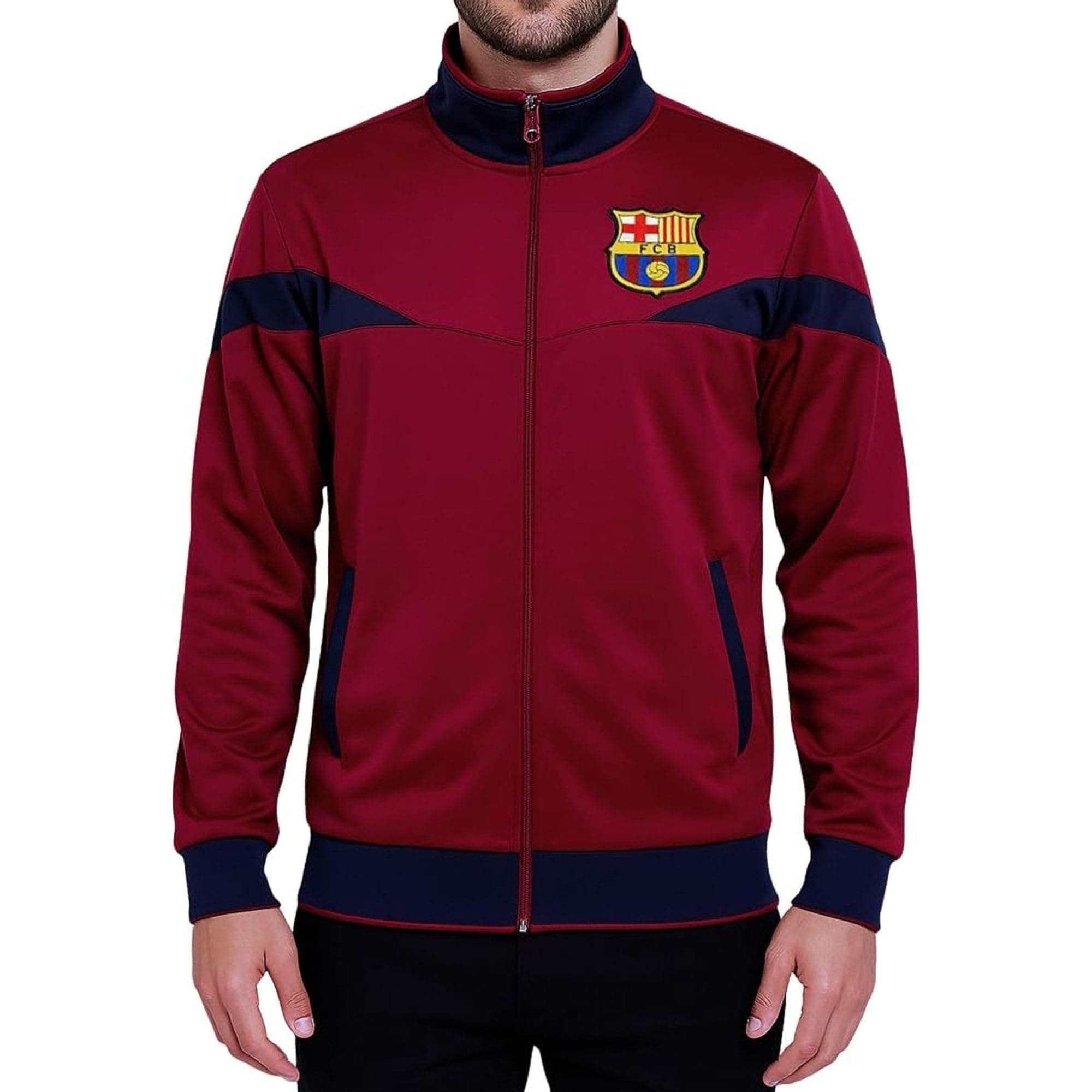 Officially Licensed FC Barcelona Soccer Track Jacket - Unisex Adult