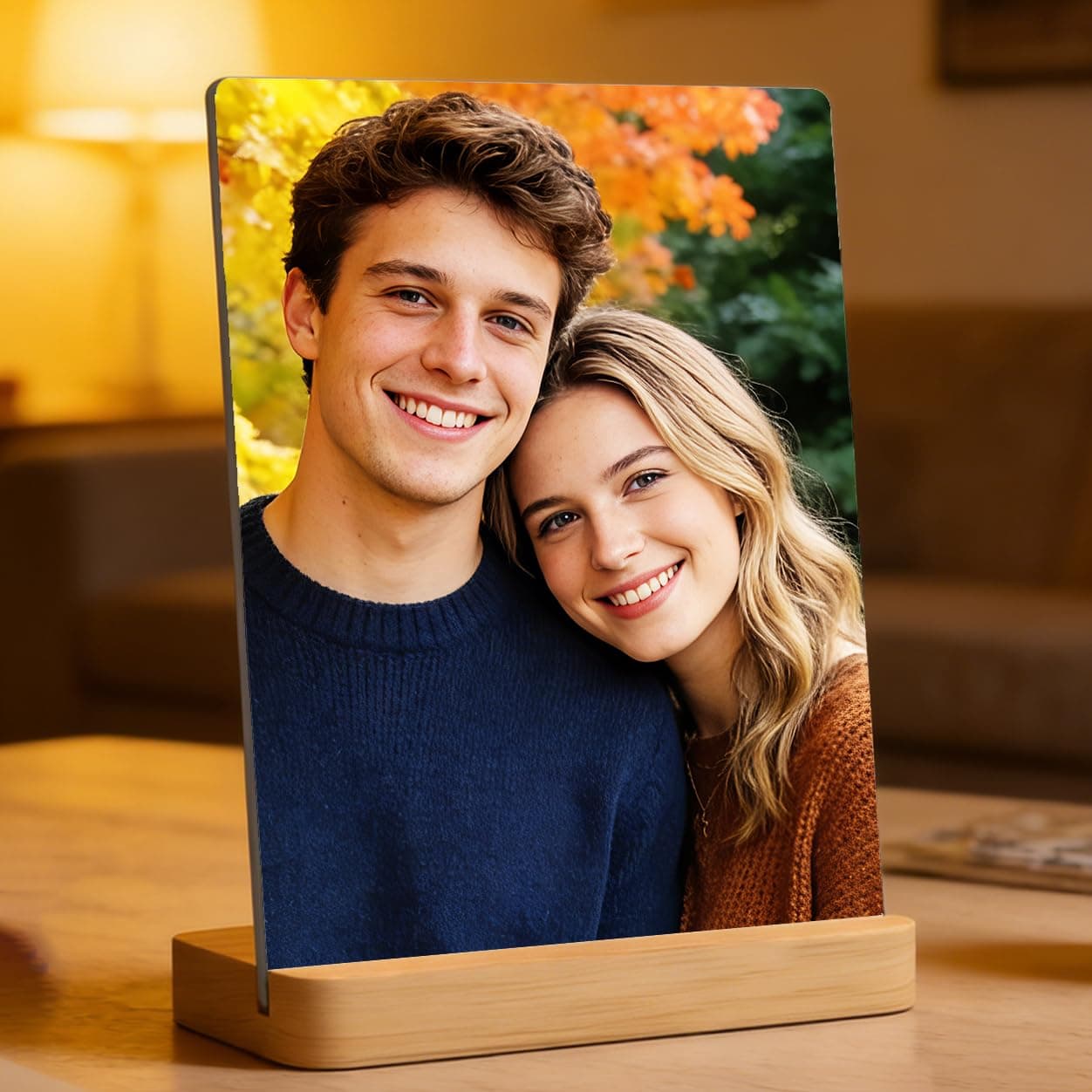 Custom Metal Photo Prints, Personalized Print Photos Frame for Desk, Customize Picture Frames Gifts for friend, remember, Lovers, Family Home