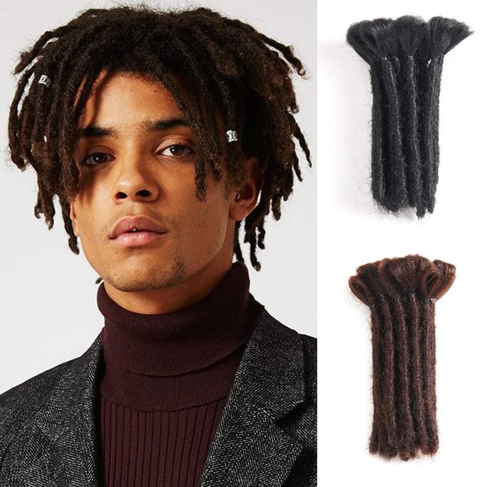 Dreads Handmade Synthetic Dreads Black Dreadlocks Extensions 15CM Fashion Hip-Hop Style 15 Strands/Pack Synthetic Braiding Hair From Maya Culture For Men (M2)