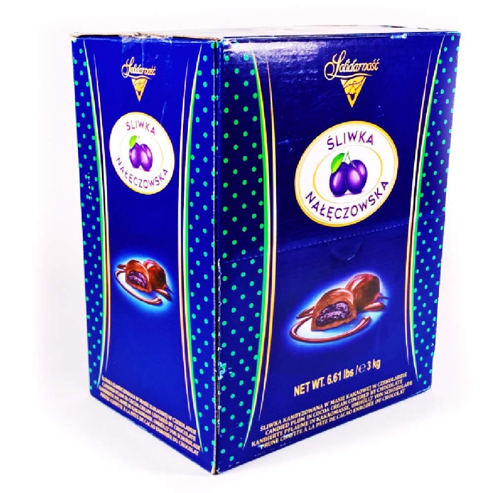 Candied Plums with Cocoa Cream and Chocolate, Polish Prunes, Sliwka Naleczowska Big Candy Box 3 kg | 6.6 lb