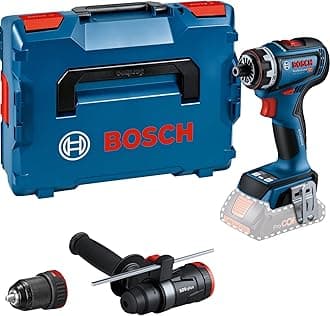 Bosch Professional 18V System cordless drill-driver GSR 18V-90 FC - FlexiClick System (with 1 GFA 18-M metal chuck adapter, 1 GFA 18-H drill adapter, auxiliary handle, L-BOXX)