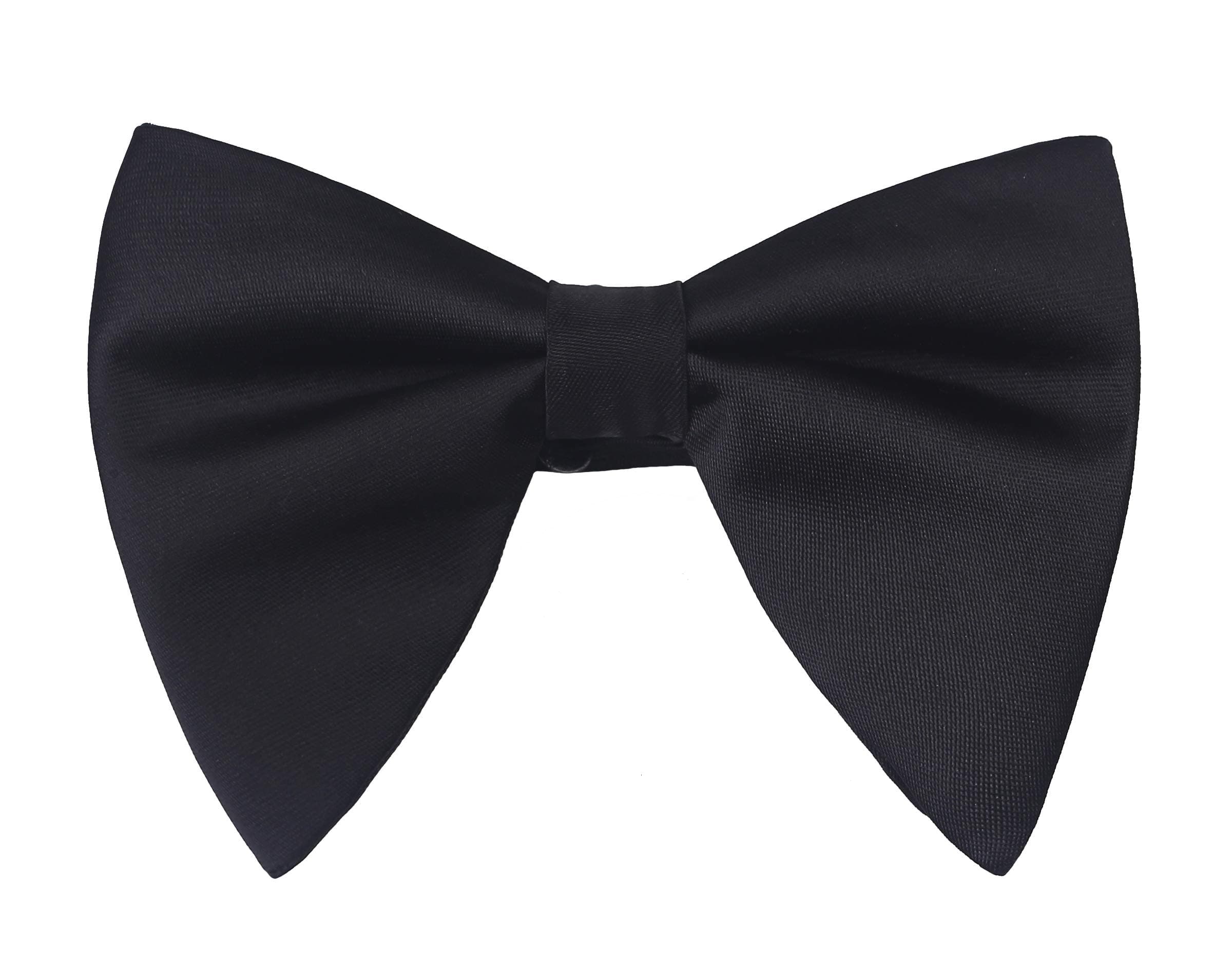 Mens Oversized Satin Silk Bow Tie Solid Color Formal Tuxedo Big Bowtie