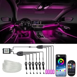 Interior Car Lights, WEBUPAR Car Accessories 10 in 1 Car LED Strip Lights with APP Control, 236 inches Fiber Optic, Multicolor RGB Neon Car Lighting Kits with Music Sync Mode and DIY Mode