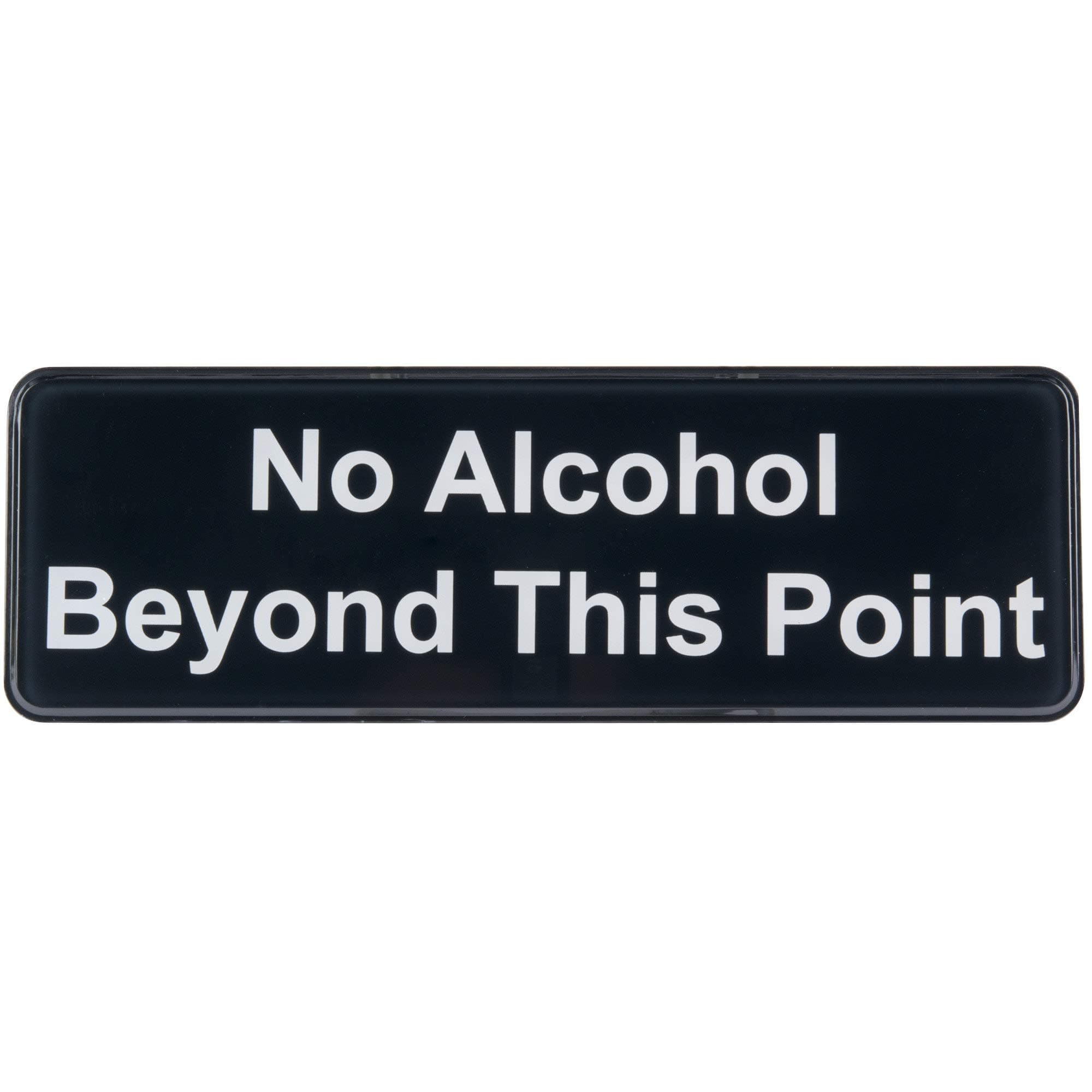 No Alcohol Beyond This Point Sign Adhesive Door Plate for Business Cafe Restaurant, 9" x 3"