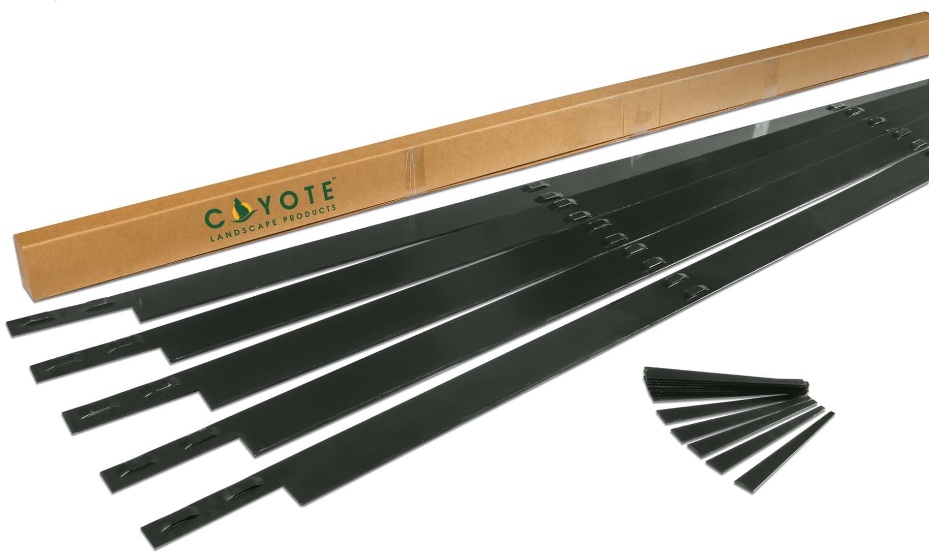 5 Piece Steel Home Kit Edging with 15 Colored Stakes, 4" by 8', 16-Gauge, Black