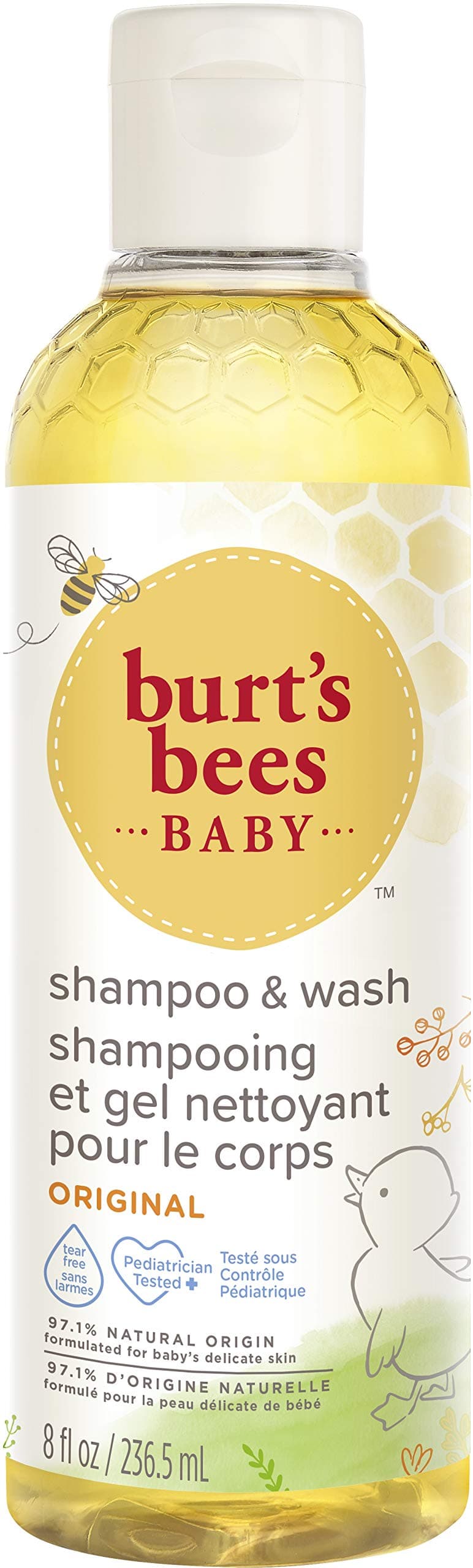 Burt's Bees Baby Shampoo and Wash | Gentle Tear-Free Hair and Body Cleanser | Pediatrician-Tested | Original | 236 ml
