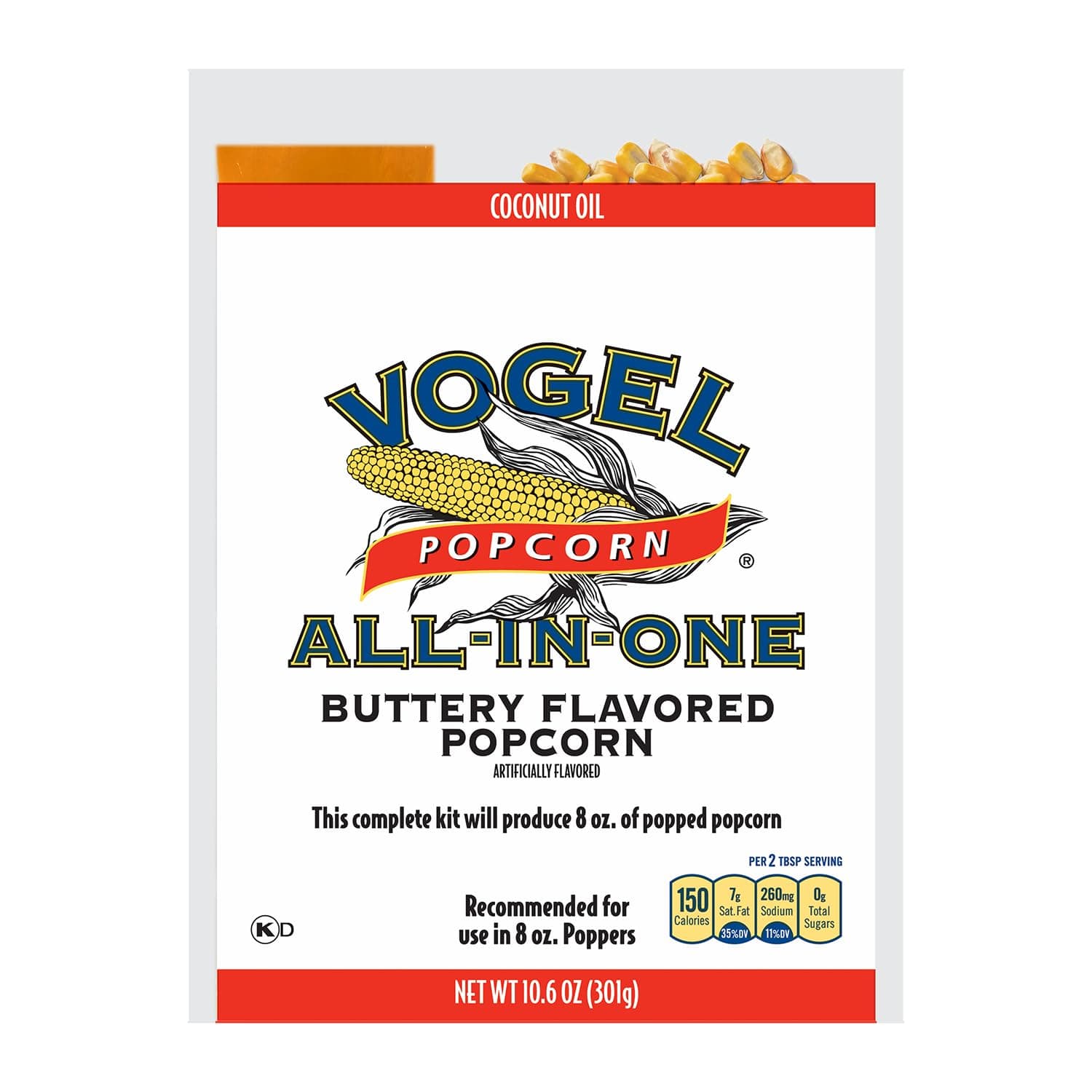 Vogel All in One Coconut Oil Popcorn Kit, 10.6 Ounce (Pack of 24)