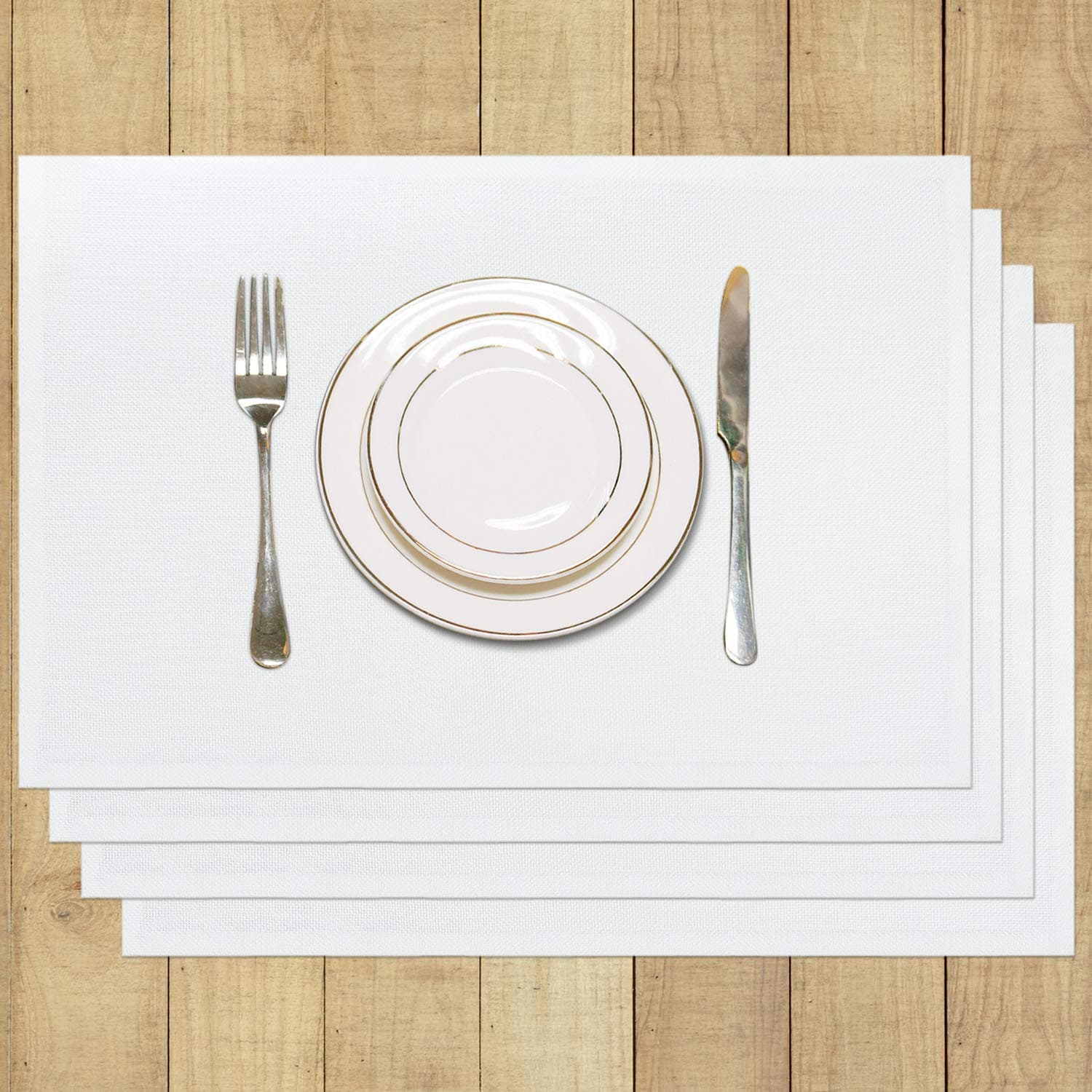 Letjolt White Placemats Set of 4 Thanksgiving Placemats Home Dining Table Place Mats for Kitchen Table
