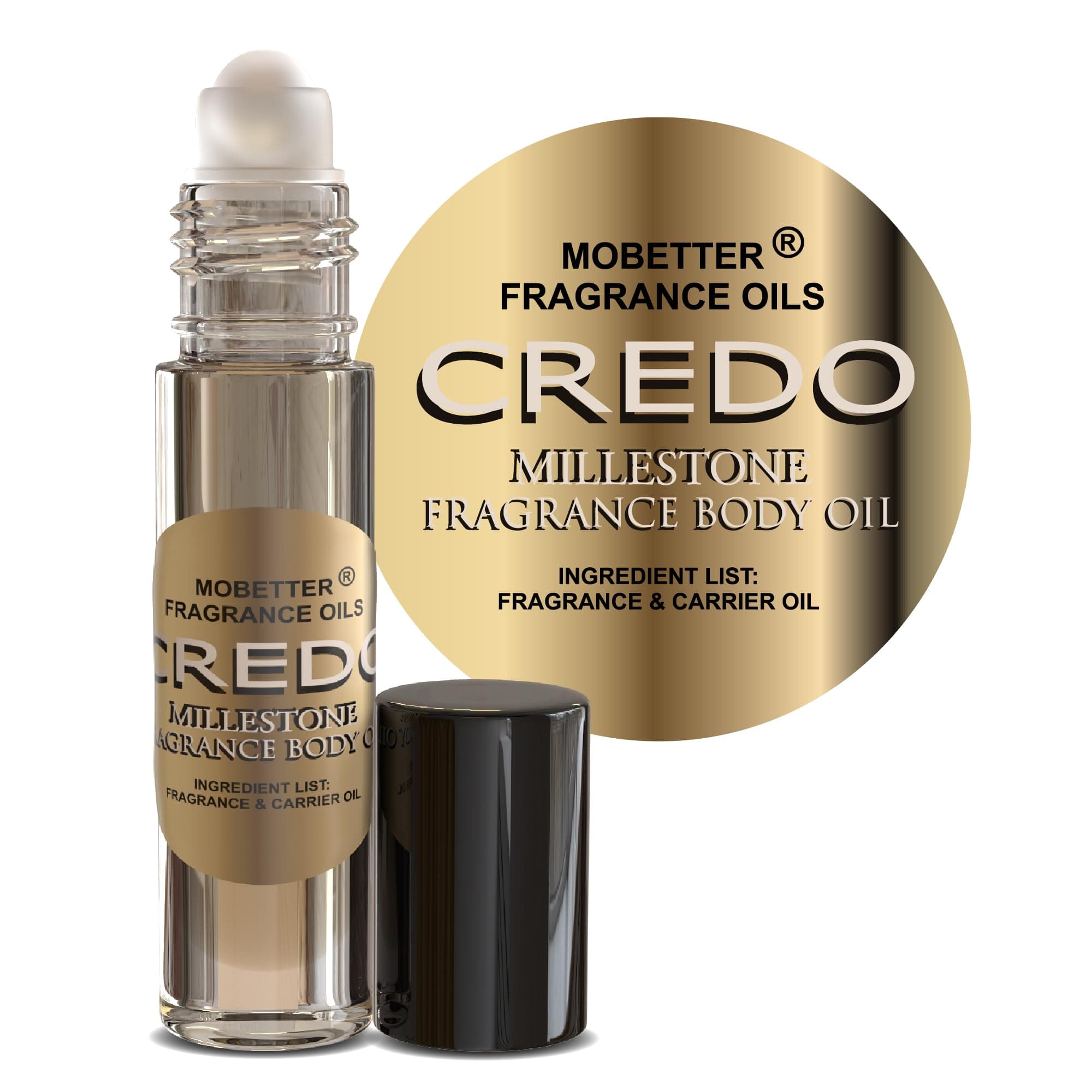 Credo Millestone Unisex Body Oil 1/3 oz roll on Glass Bottle