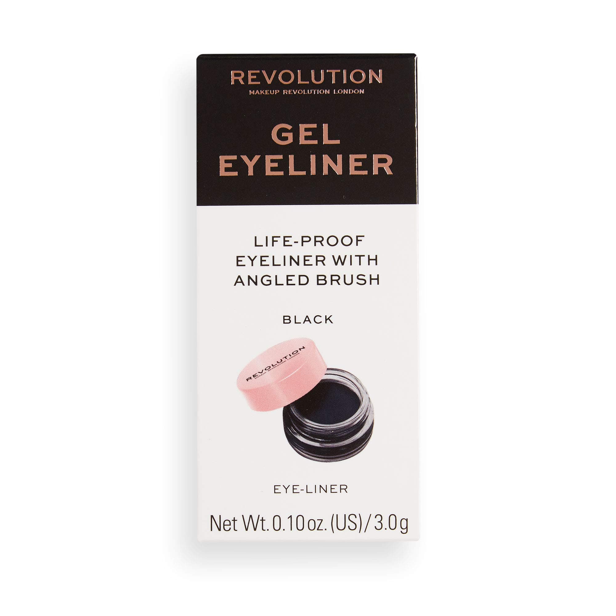 Revolution Gel Eye Liner Pot, Includes Eyeliner Brush, Intense Color & Smudge-Proof, Long-Lasting, Vegan & Cruelty-Free, 0.10oz/3g