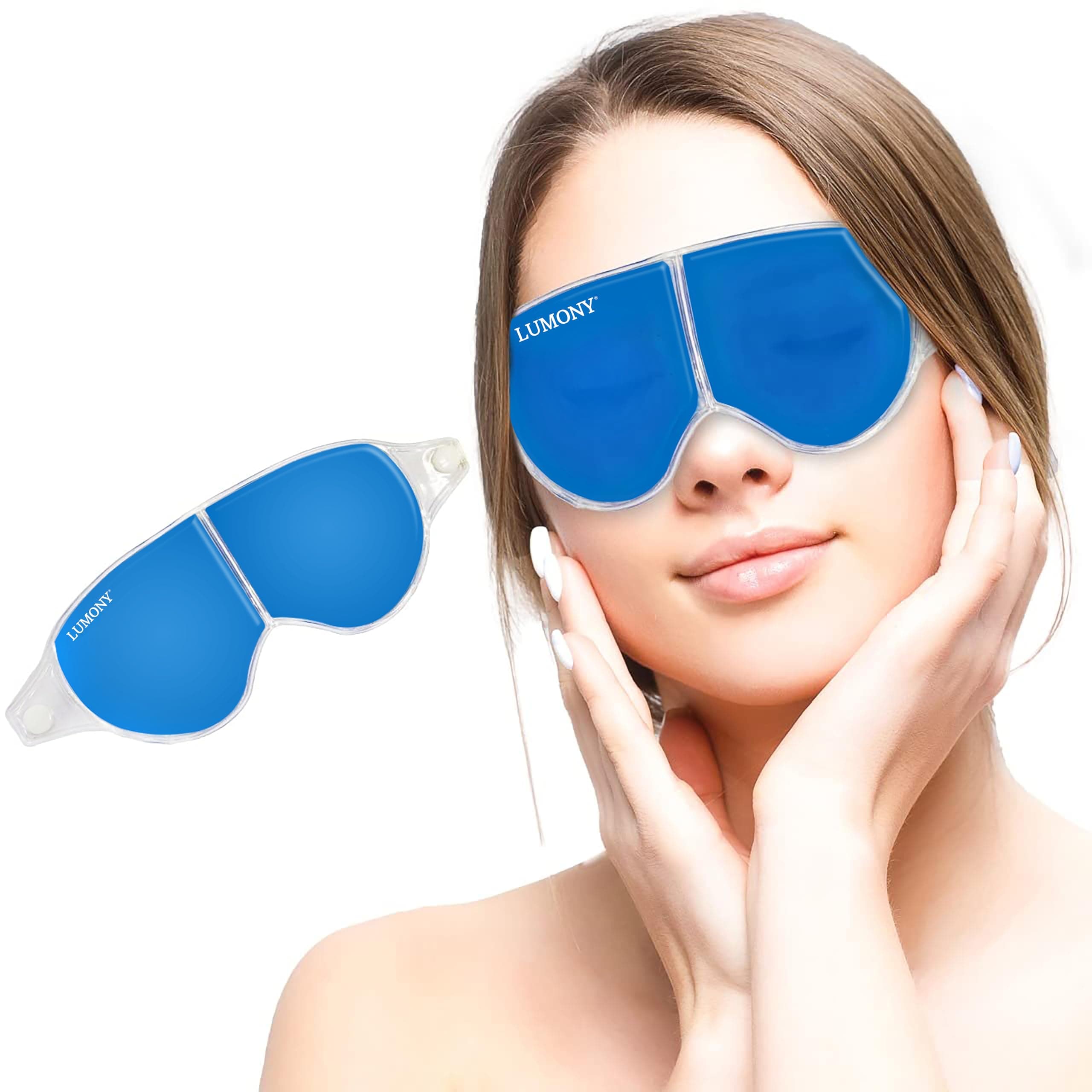 LUMONY® Eye Mask With Cooling Gel Eye Mask For Dark Circles,Dry Eyes, Cooling Eyes, Pain Relief, Redness, Eye Patches Eye Cooling Gel Pads For Eye Relaxing Mask Gel Eyes Pack Eye Mask For Sleeping