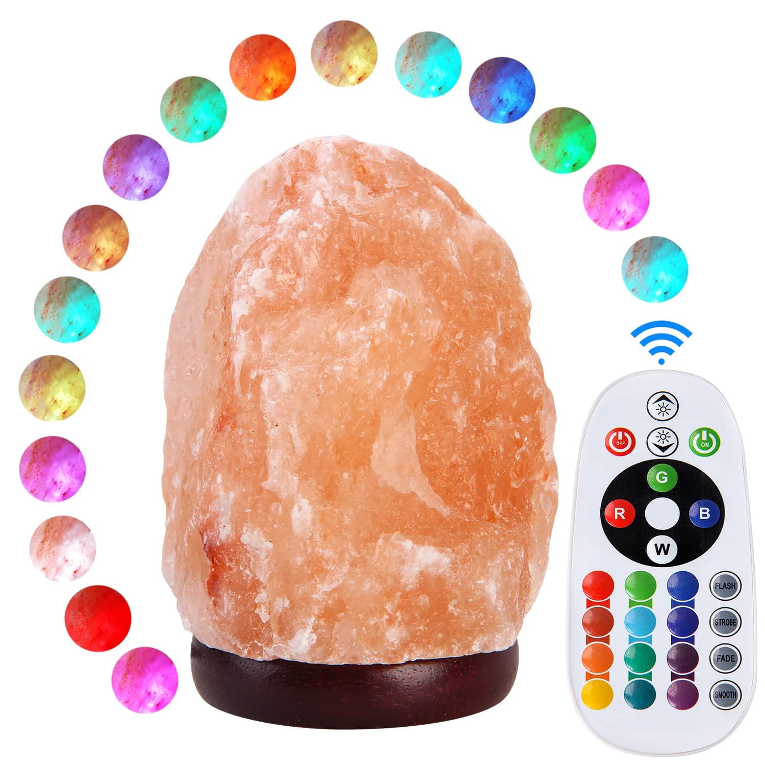 5.5 Inch Himalayan Salt Lamp Night Light with Remote Control, Upgraded 16 Colors Changing & 4 Light Modes LED USB Salt Rock Lamp, Natural Crystal Pink Mini Small Salt Lamp for Home Decor