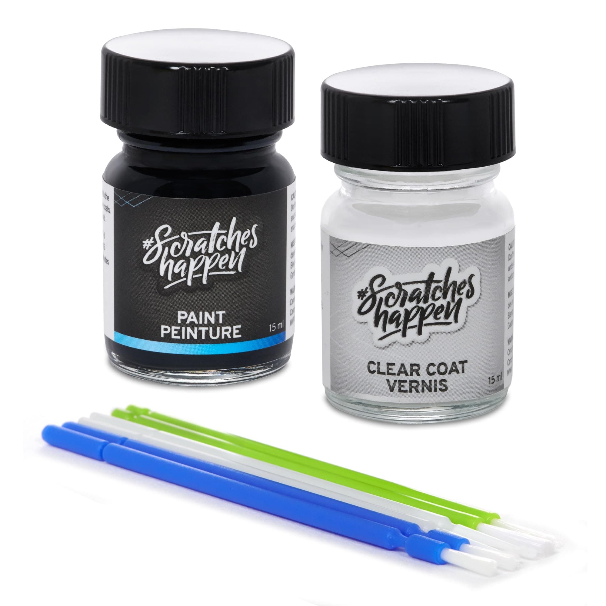 ScratchesHappen Exact-Match Touch Up Paint Kit - Agate Black Metallic (UM/M7414A/PN4GM) for Ford - Essential (Paint + Clear Coat)