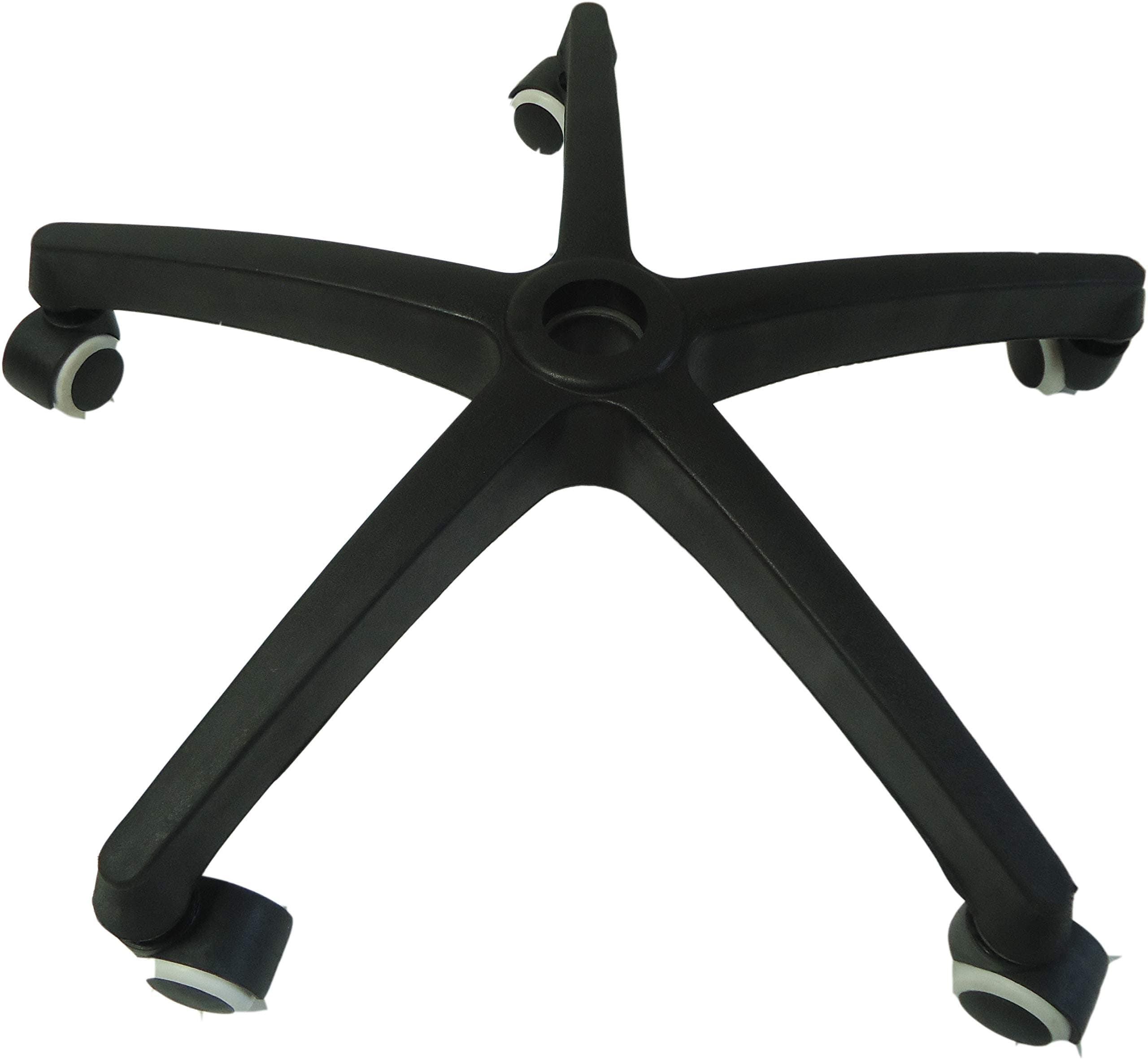 RAJCHAIR Office revolving Chair Parts Star PVC Base for Office Chair with Black&White Wheel OR Caster, Shining Chair Base 26 Inch Heavy Duty