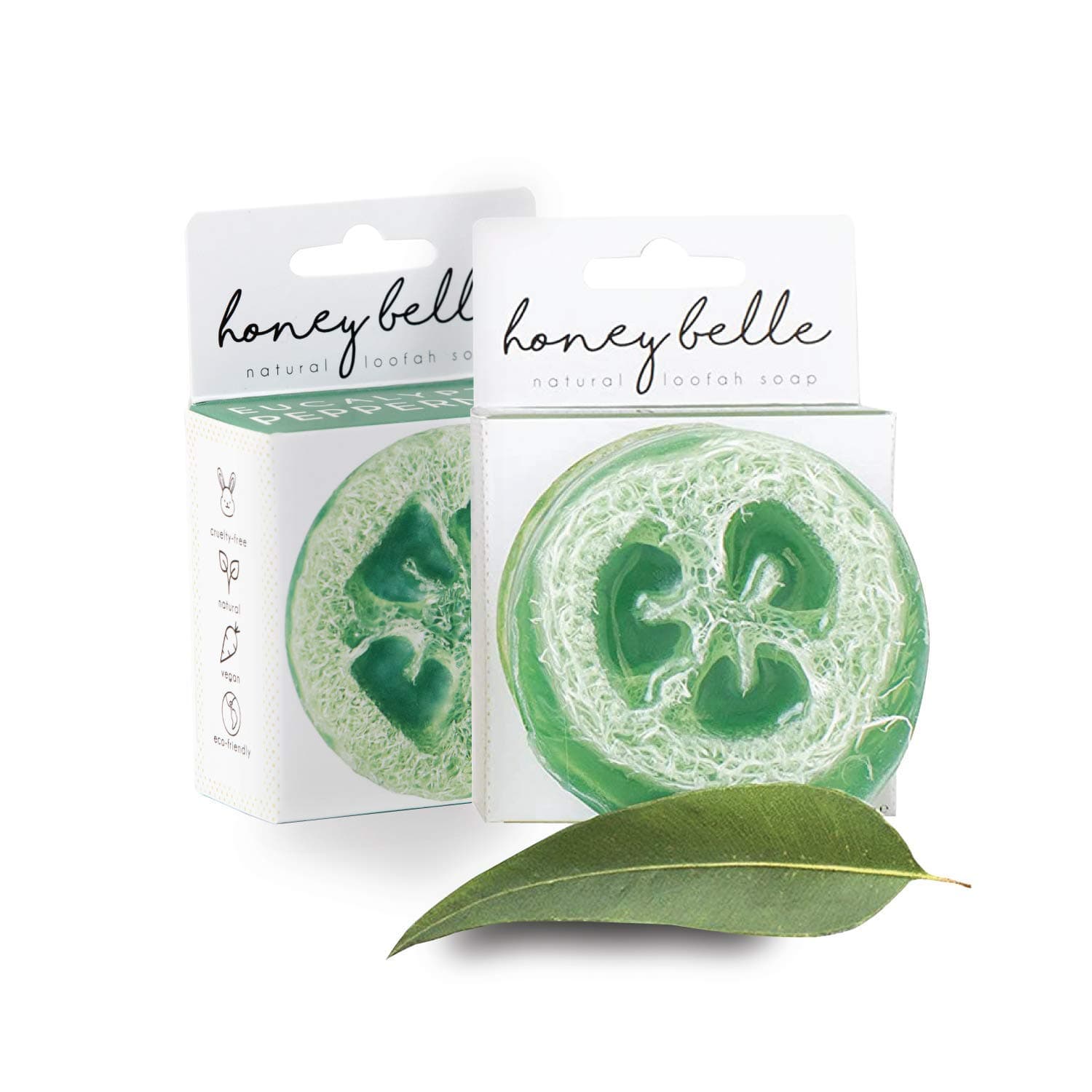 Eucalyptus Peppermint Exfoliating Loofah Soap 2-Pack - Exfoliating Bar with Loofah Inside - Cleansing, Moisturizing, Nourishing, Scrubby Soap - Plant-Based, Eco-Friendly, Vegan