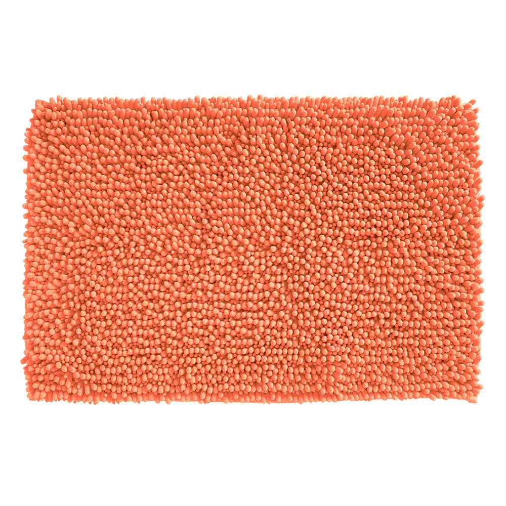 InterDesign Microfiber Frizz Bathroom Shower Accent Rug - 30" x 20", Coral