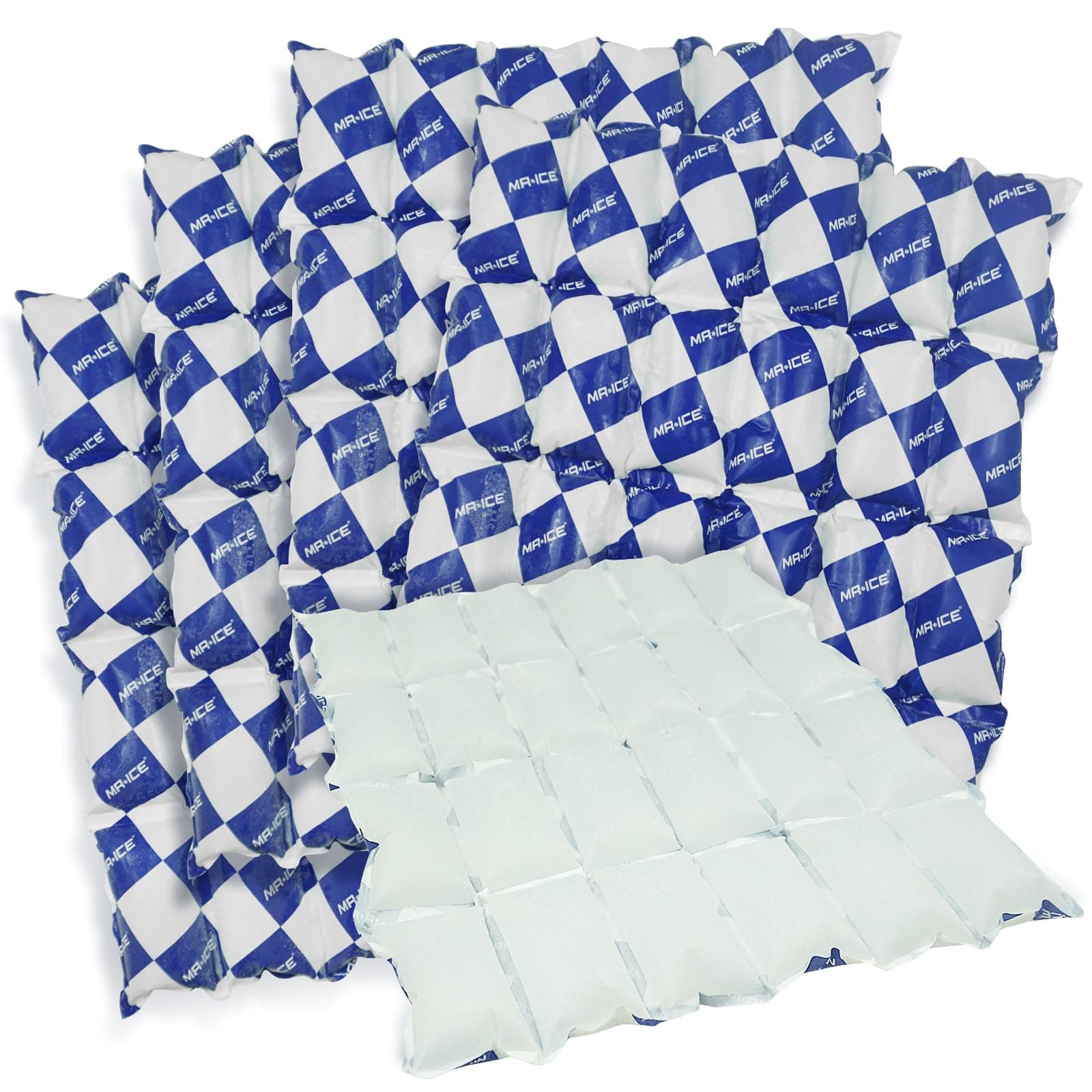 Dry Ice Packs for Shipping Frozen Food - Flexible Ice Blanket for Coolers - Shipping Cold Packs Keep Food Fresh and Beverage Cold - Dry Ice Pack Automatic Water Absorption- 24 Cells Each, 4 Sheets