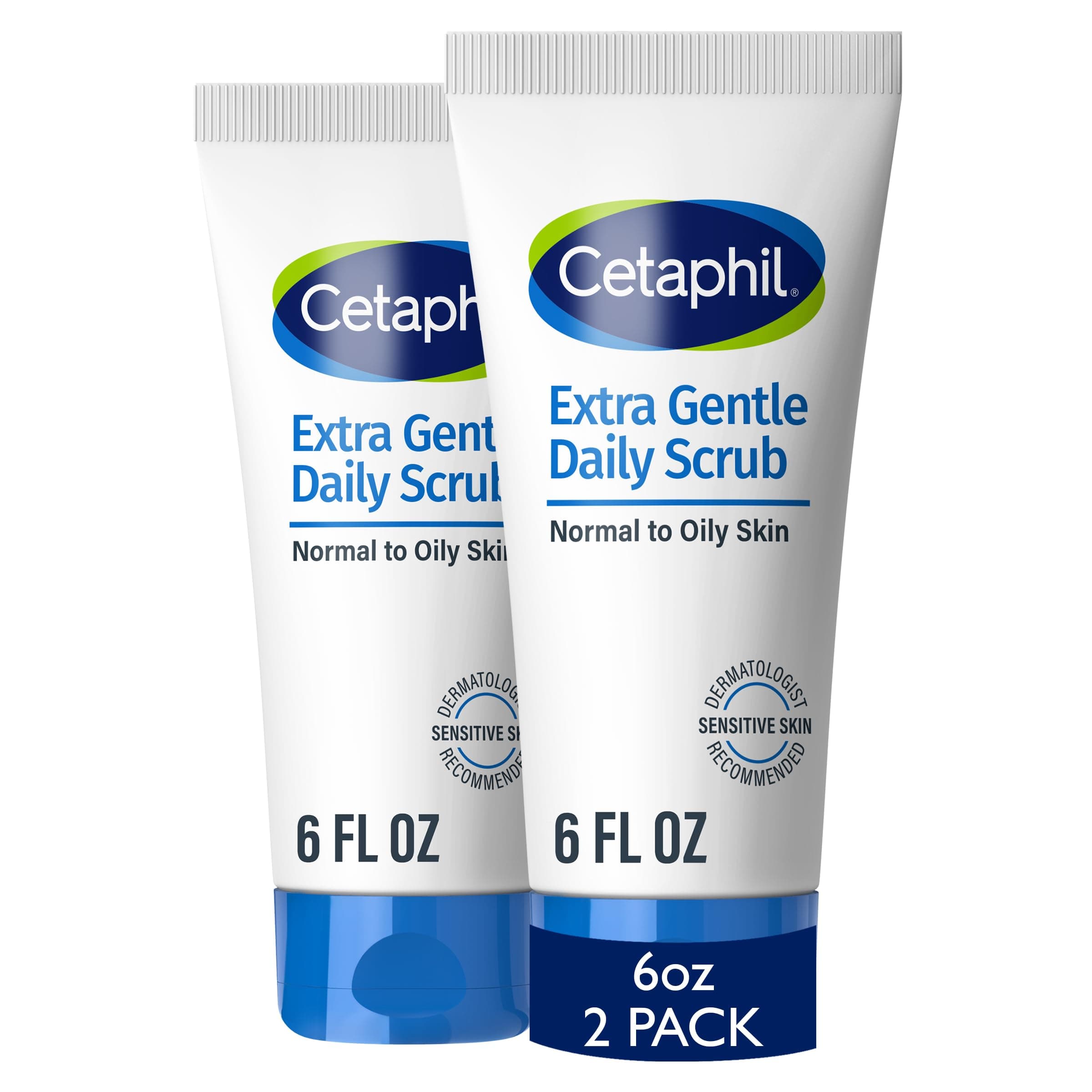 Cetaphil Extra Gentle Daily Scrub (Pack Of 2) - For All Skin Types - Non-Irritating & Hypoallergenic - 6 Oz