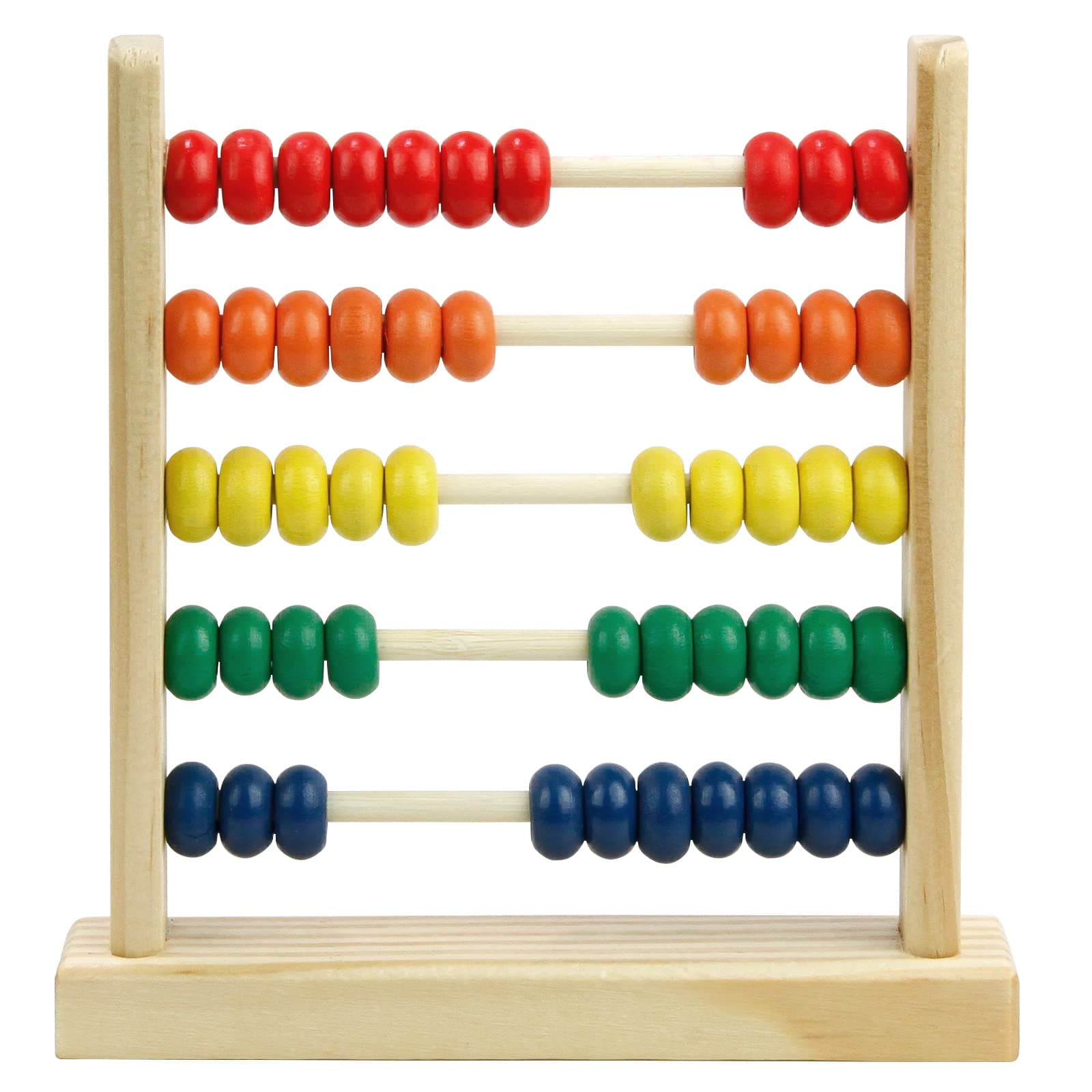 Sealive Wooden Abacus for Kids Math - 50 Beads Counting Toy, Multi-Color Counters for Kids 3-5, Counting Toys for Preschool Learning & Development, Develops Coordination, Motor Skills