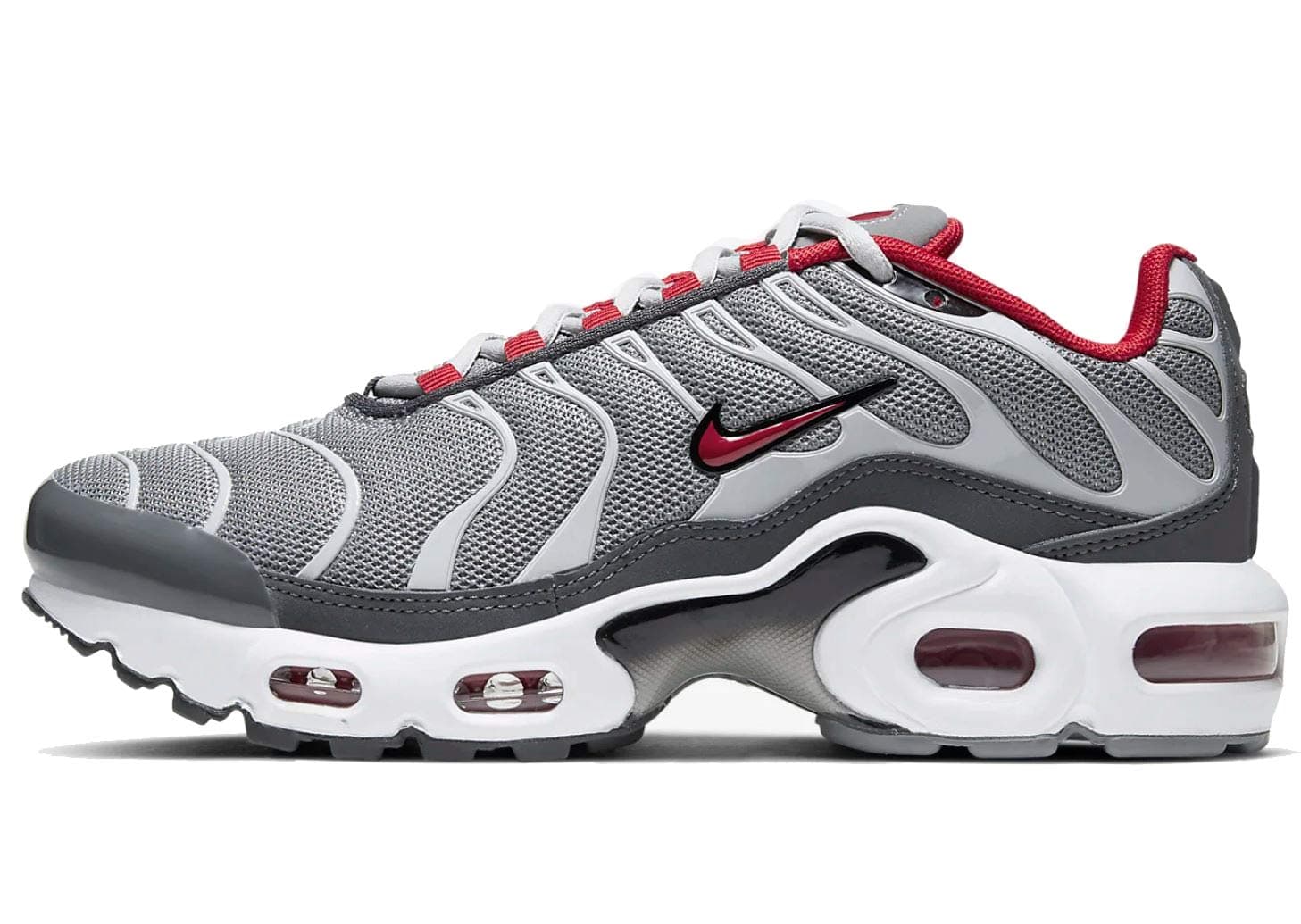 Nike Juniors Air Max Plus Tuned 1 TN CD0609 005 (Particle Grey University Red, UK 5)