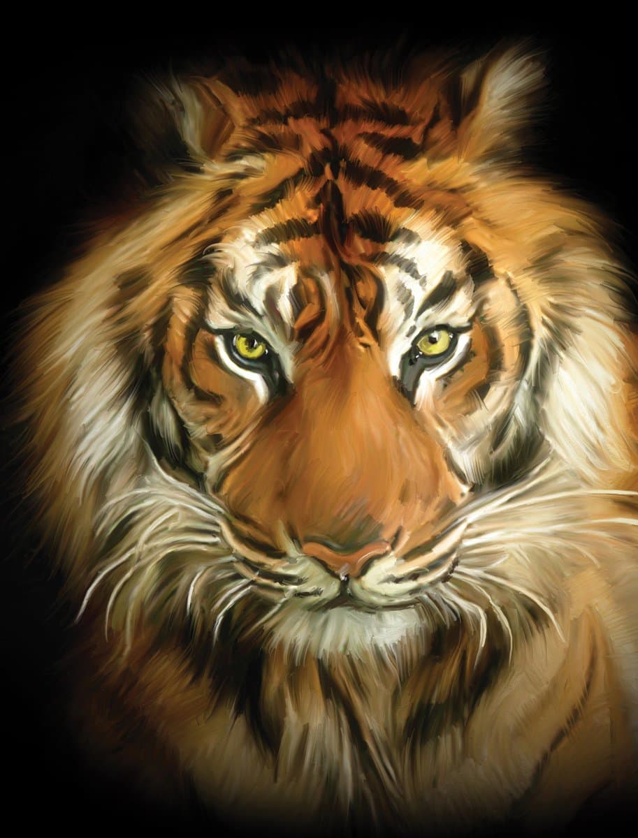 JP London PMUR0010 Peel and Stick Removable Wall Decal Sticker Mural, Tiger Face, 4 x 3-Feet