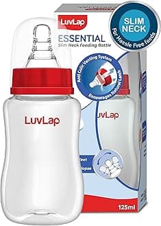 Luv Lap Slim Neck Essential Baby Feeding Bottle, 125ml