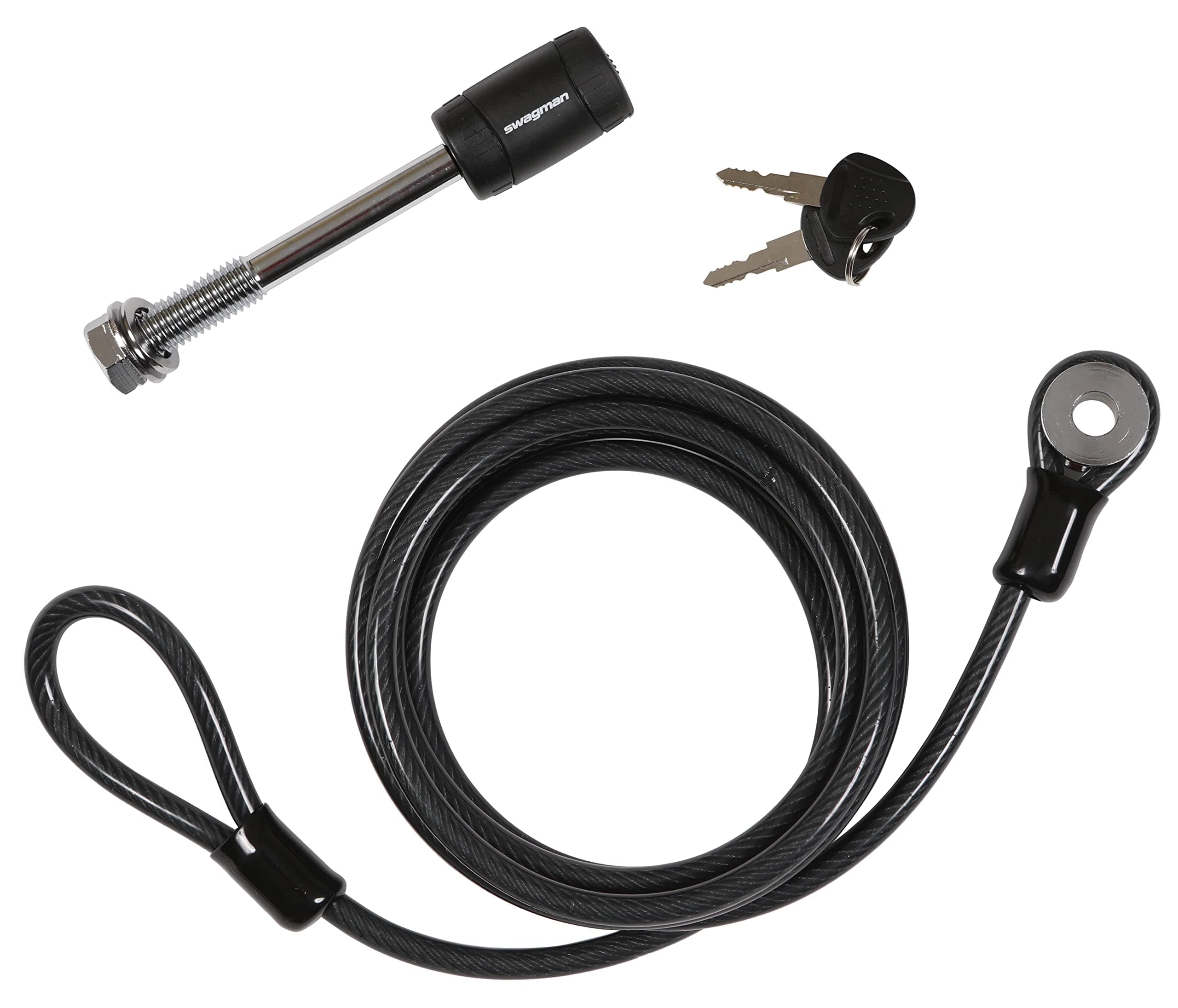 Anti-Wobble 5/8" Threaded Hitch Pin and 8.5' Cable, Black